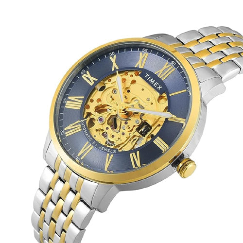 Timex E Class Trend Men Automatic Blue Round Stainless Steel Dial Watch 42mm TWEG23505 - view 2