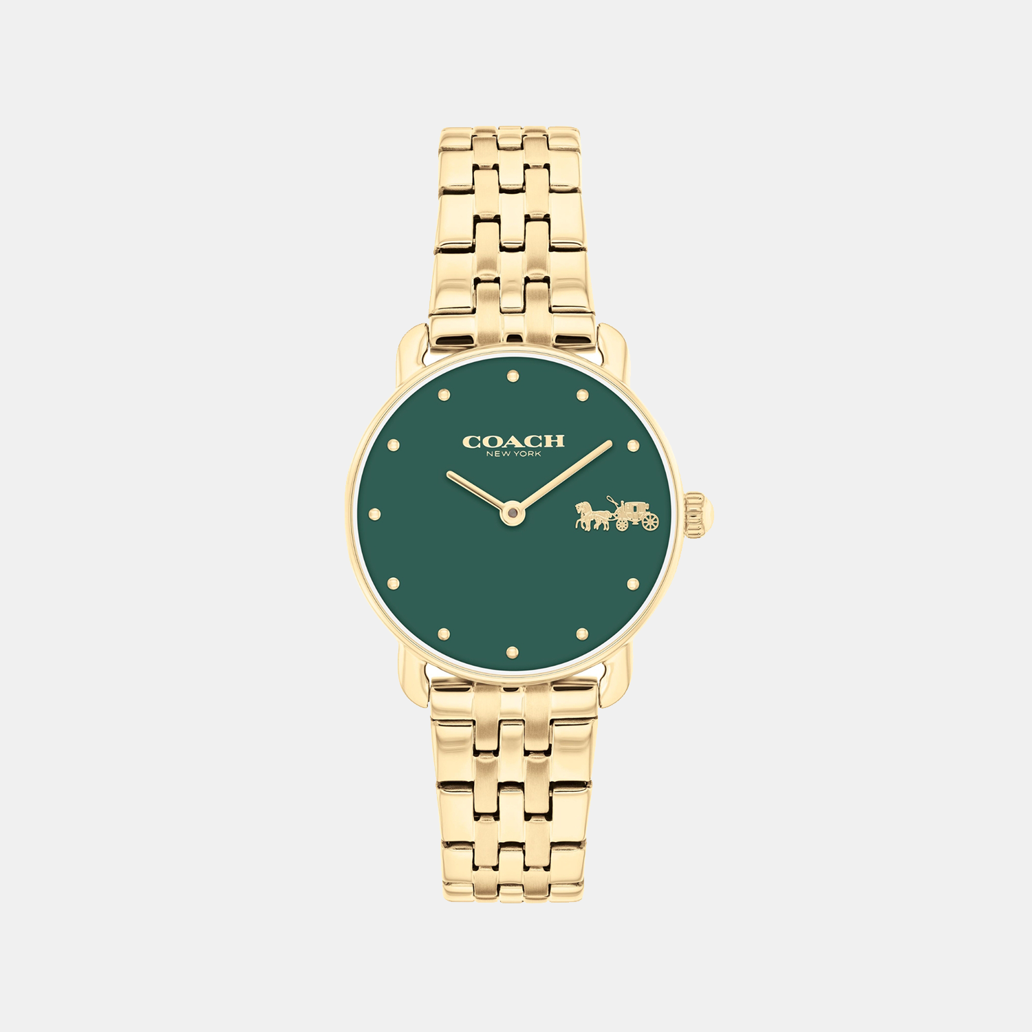 Coach Elliot Women Quartz Green Dial Analog Stainless Steel Watch 14504443