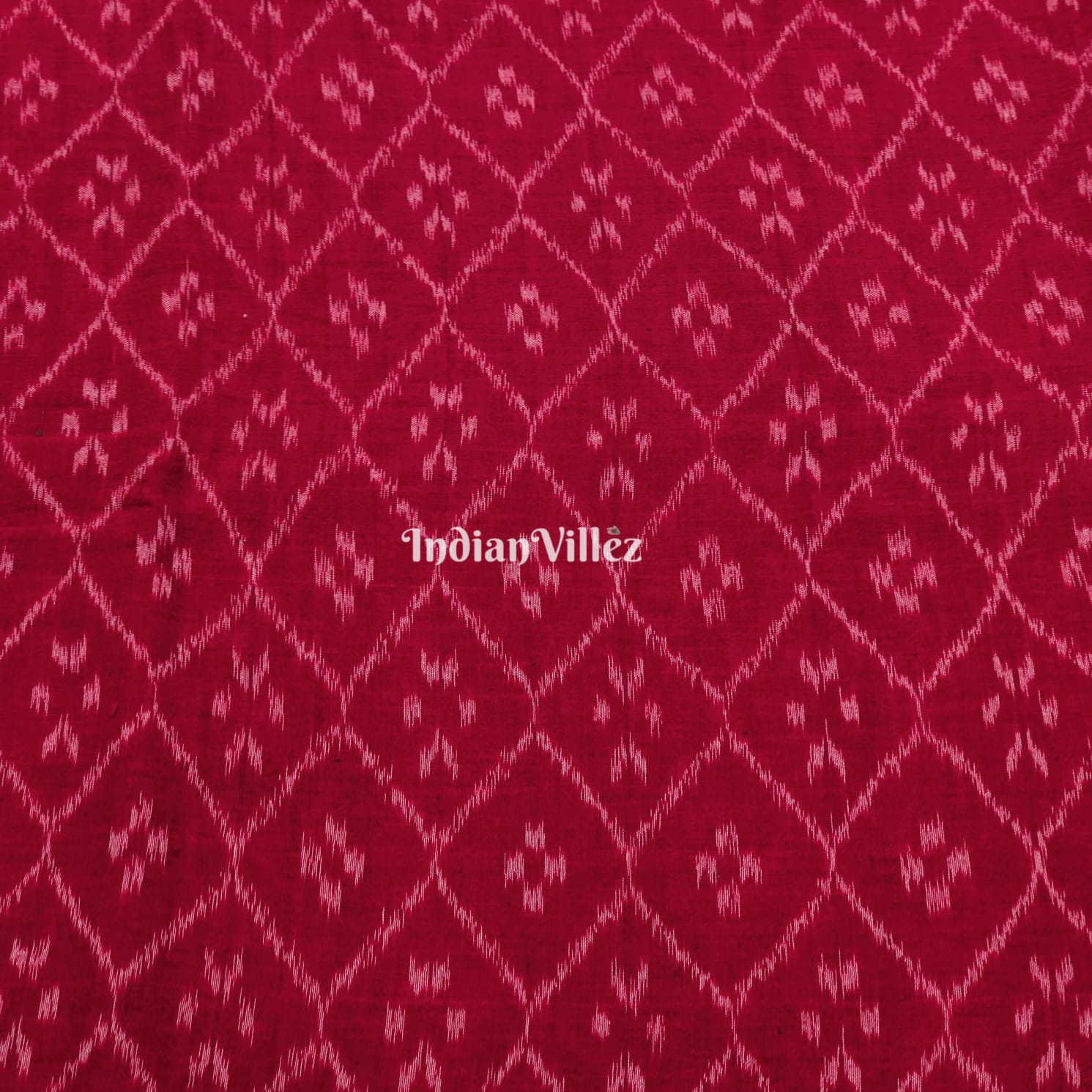 IndianVillèz Maroon Odisha Ikat Sambalpuri Cotton Fabric - view 2