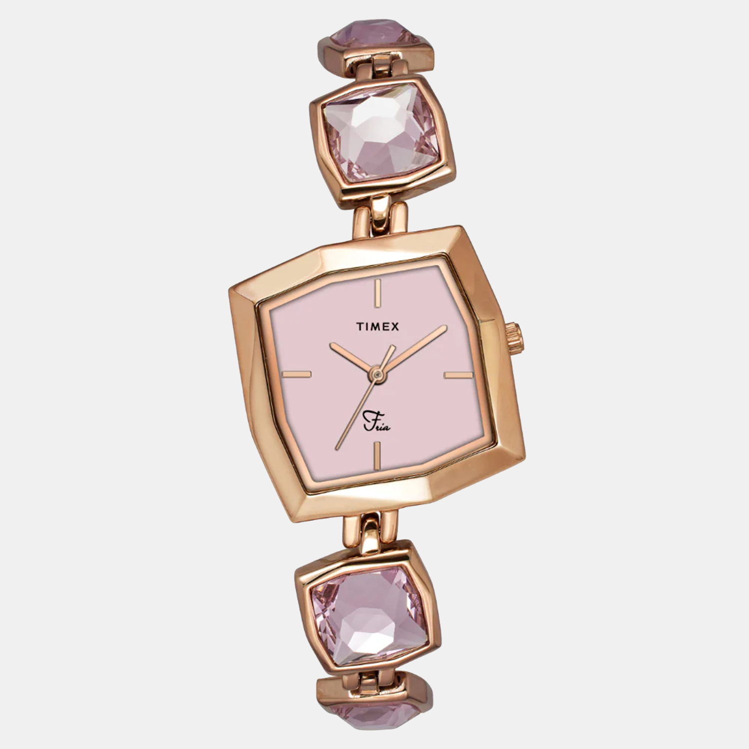 Timex Fria Women Quartz Pink Dial Analog Brass Watch TWEL16103