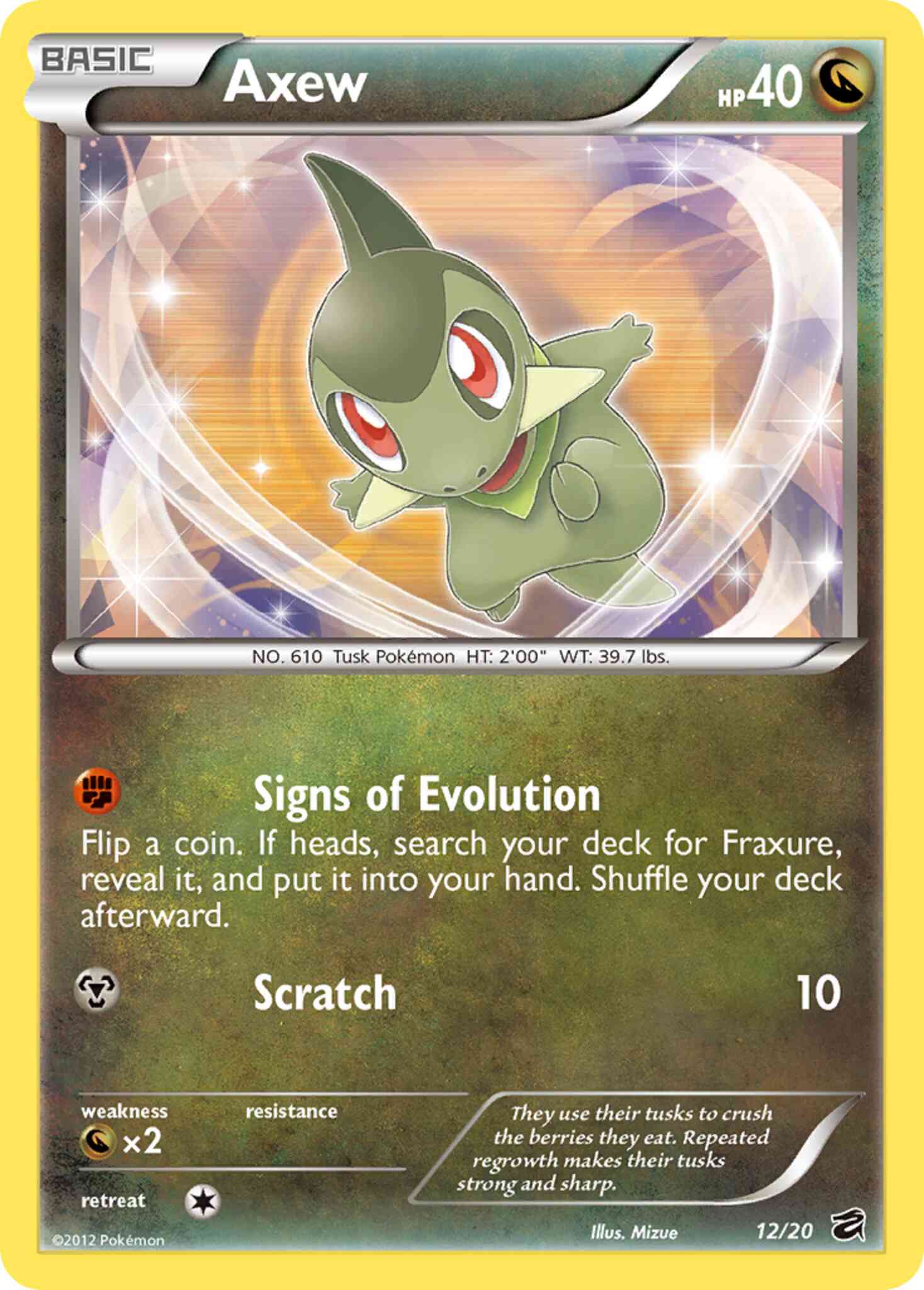 Rare holo dv1-12 – Pokémon Axew - 12/20 - Rare Holo [dv1-12] [Holo]