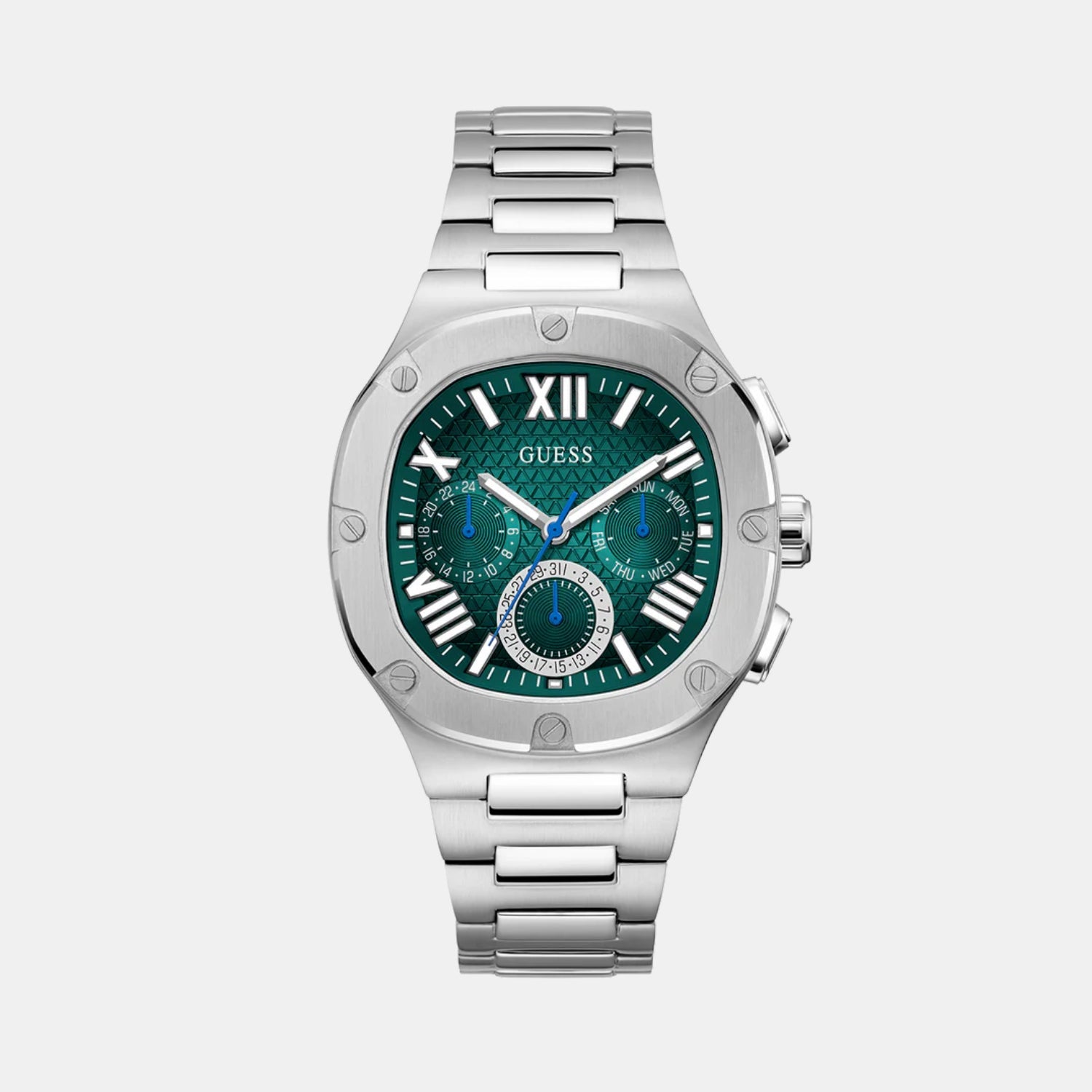 Guess Headline Men Quartz Green Dial Chronograph Stainless Steel Watch GW0572G6
