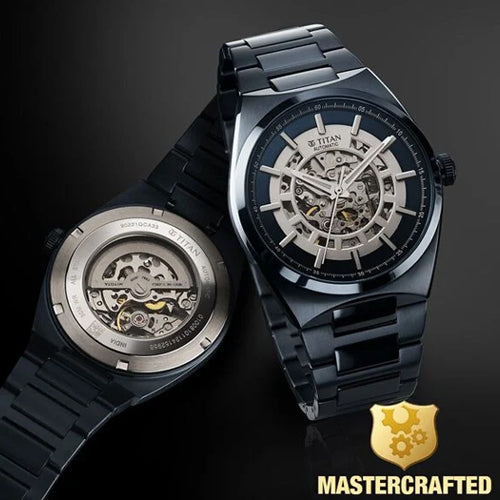Titan Nexus Skeletal Automatic Analog with Blue Dial Blue Stainless Steel Strap Watch for Men 42mm 90221QM03 - view 5