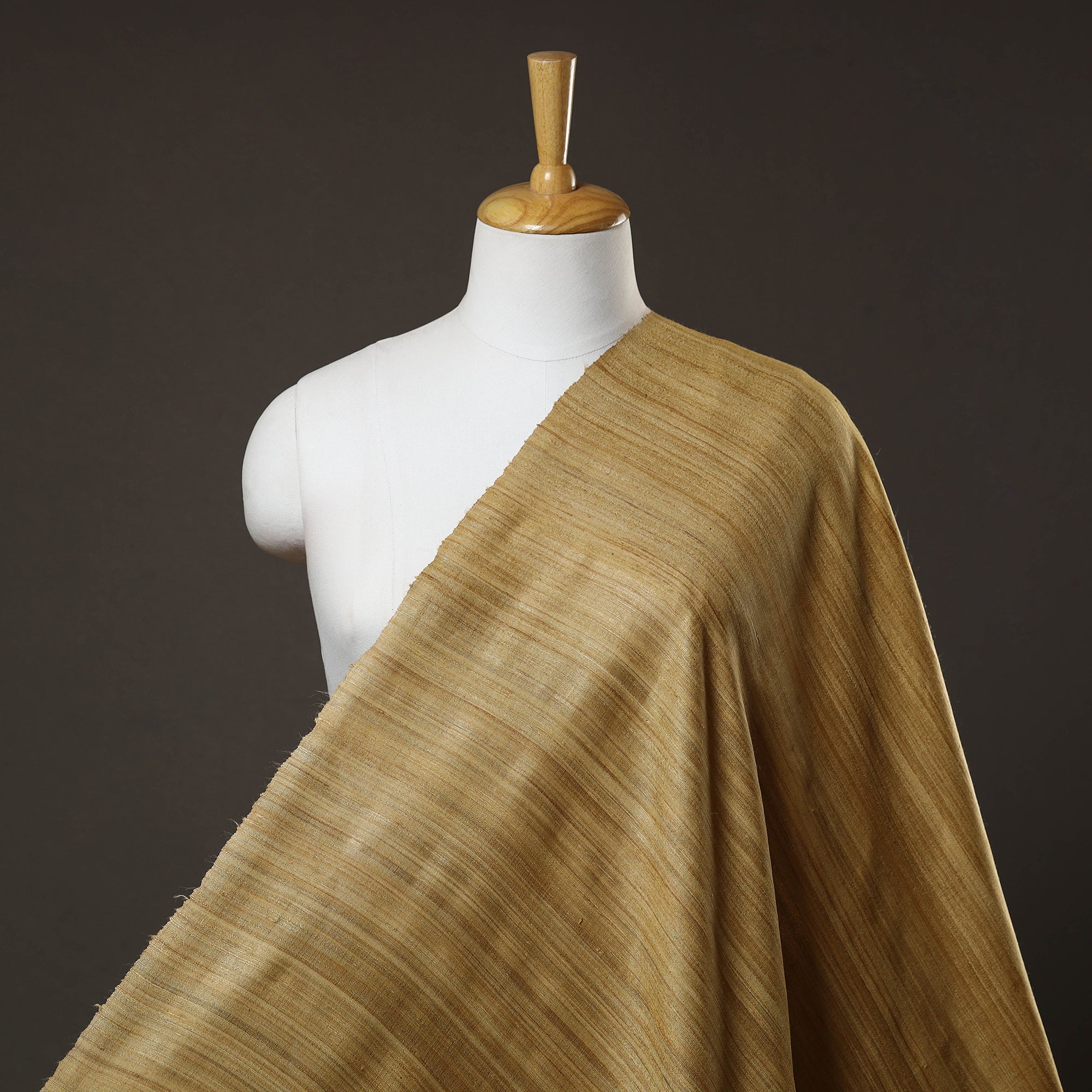 ITOKRI CRAFTS INITIATIVE Brown - Authentic Handwoven Tussar Silk Bhagalpuri Fabric 07
