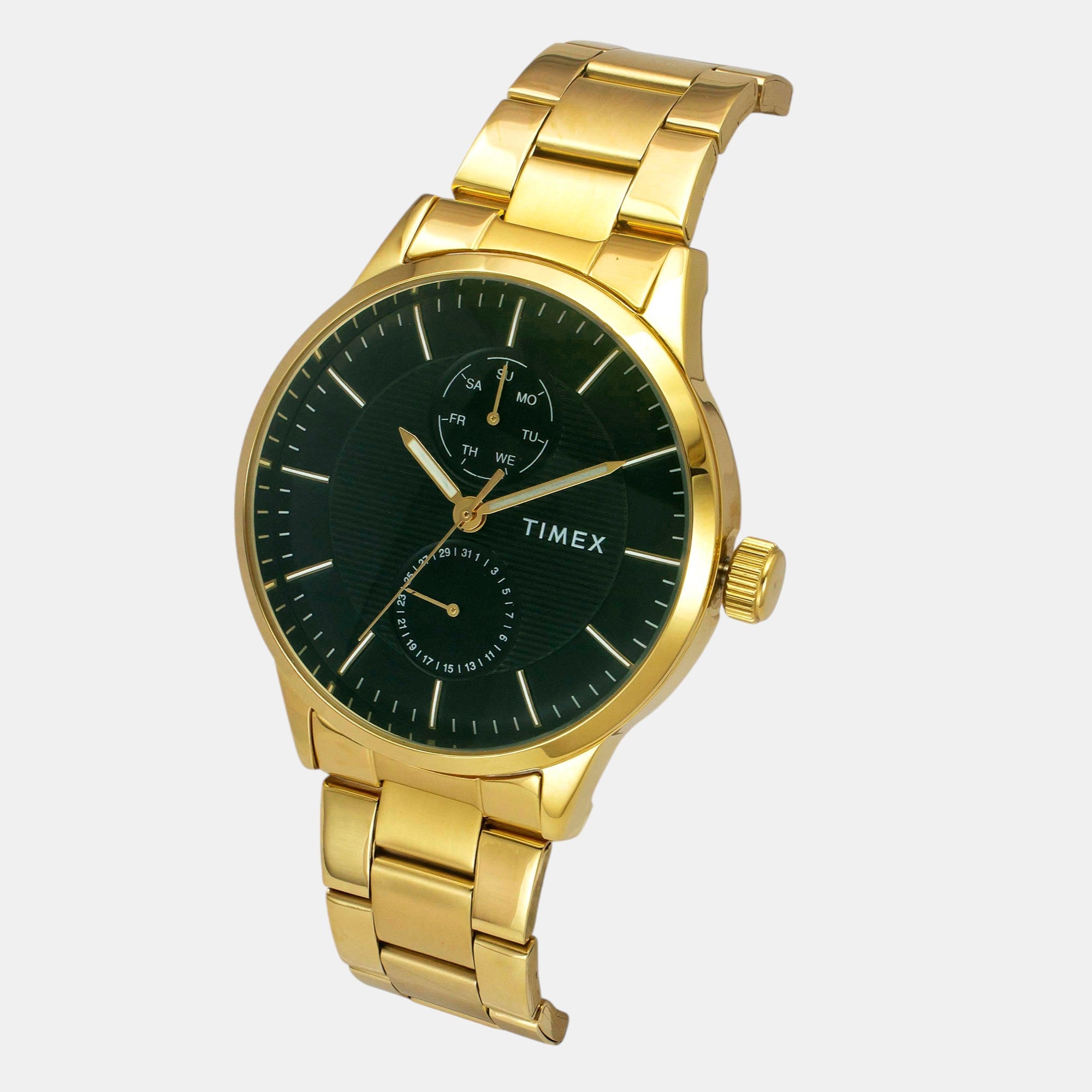Timex Fashion Men Quartz Green Dial Multi-Function Stainless Steel Watch TWEG19939 - view 2