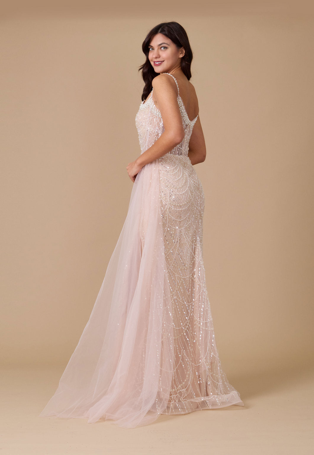 Dylan & Davids Corset Hand Beaded Couture Formal Dress - view 2