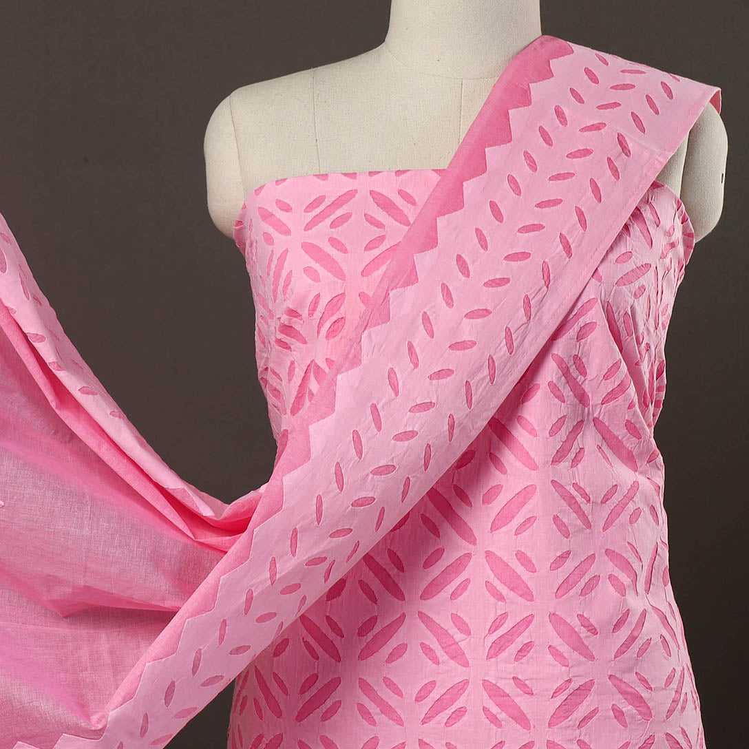 SHADES OF MARUDHARA 3pc Cut Work Cotton Barmer Applique Dress Material 47 - view 3