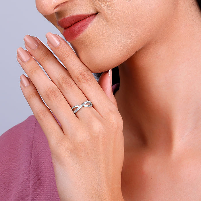 GIVA Jewellery Silver Ripple Ring - view 3