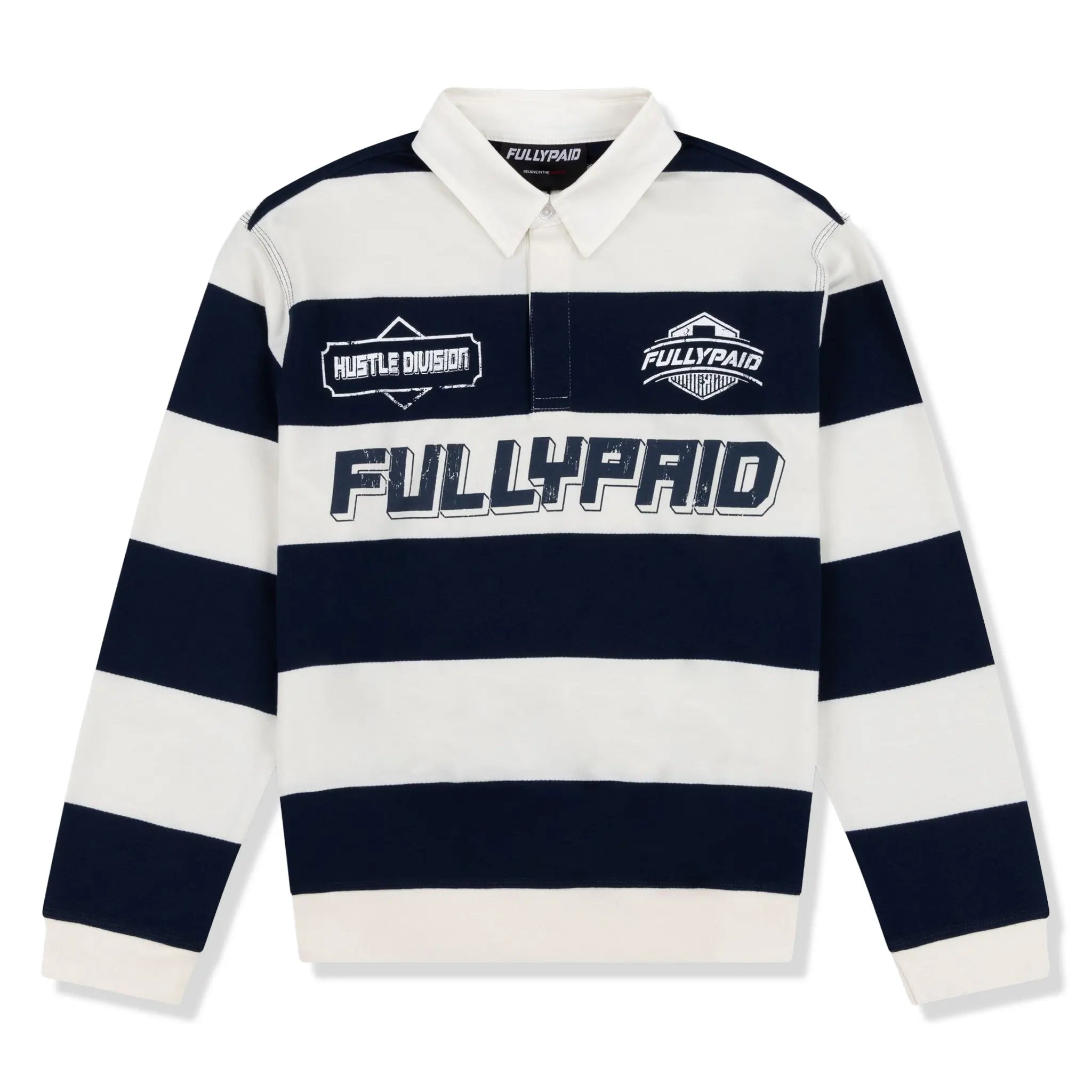 Fully Paid Hustle Division Navy White Polo Shirt