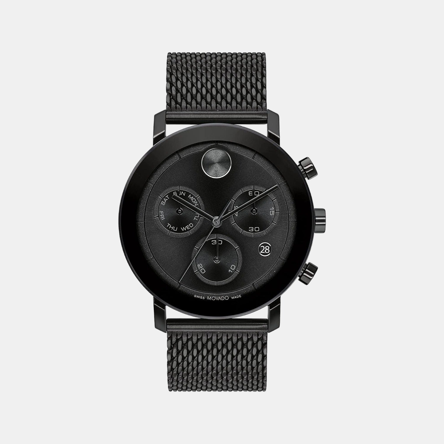 Movado Bold Evolution Men Quartz Black Dial Chronograph Stainless Steel Watch 3600810