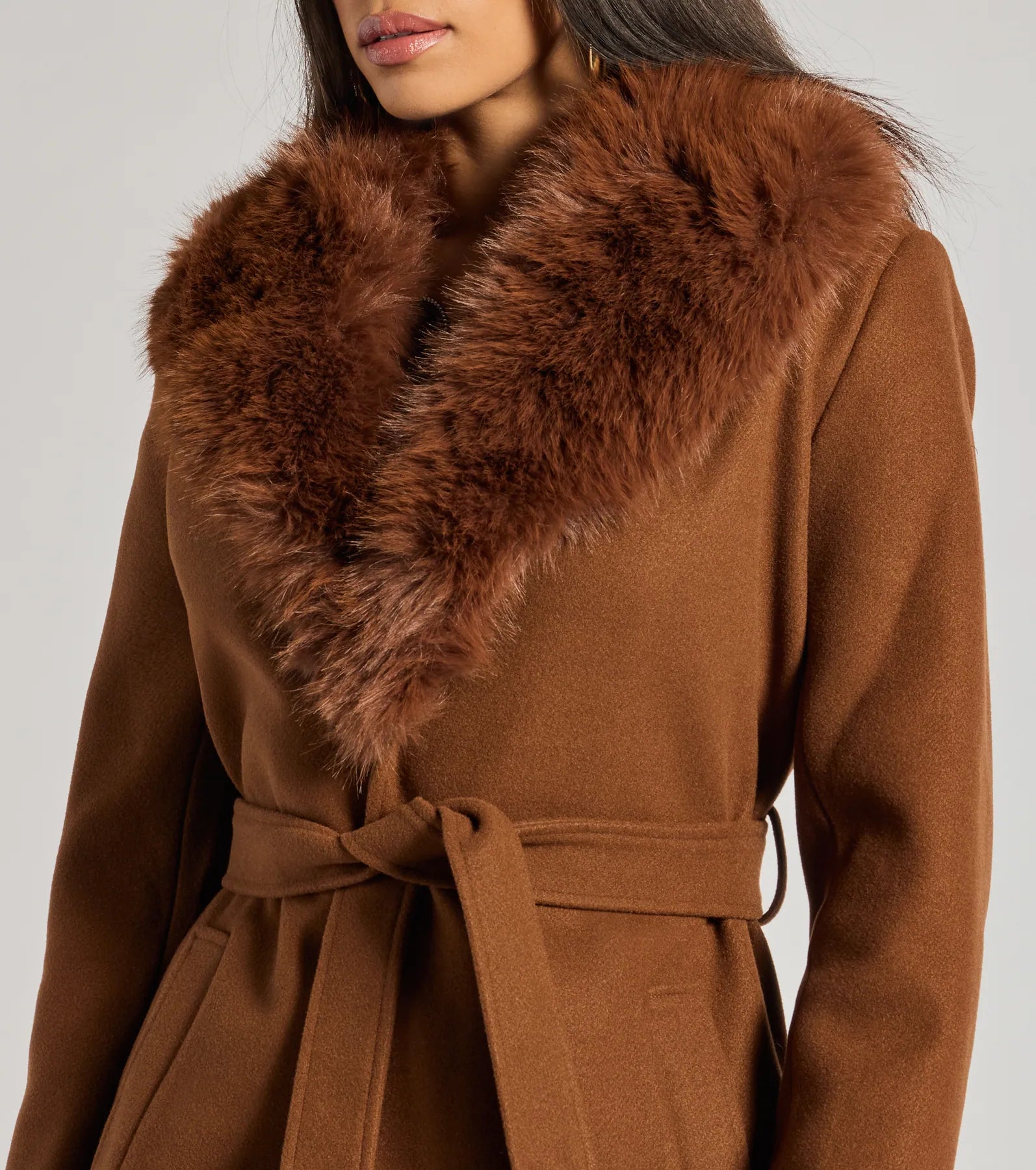Windsor Lavish Layers Faux Wool Trench Coat - view 3