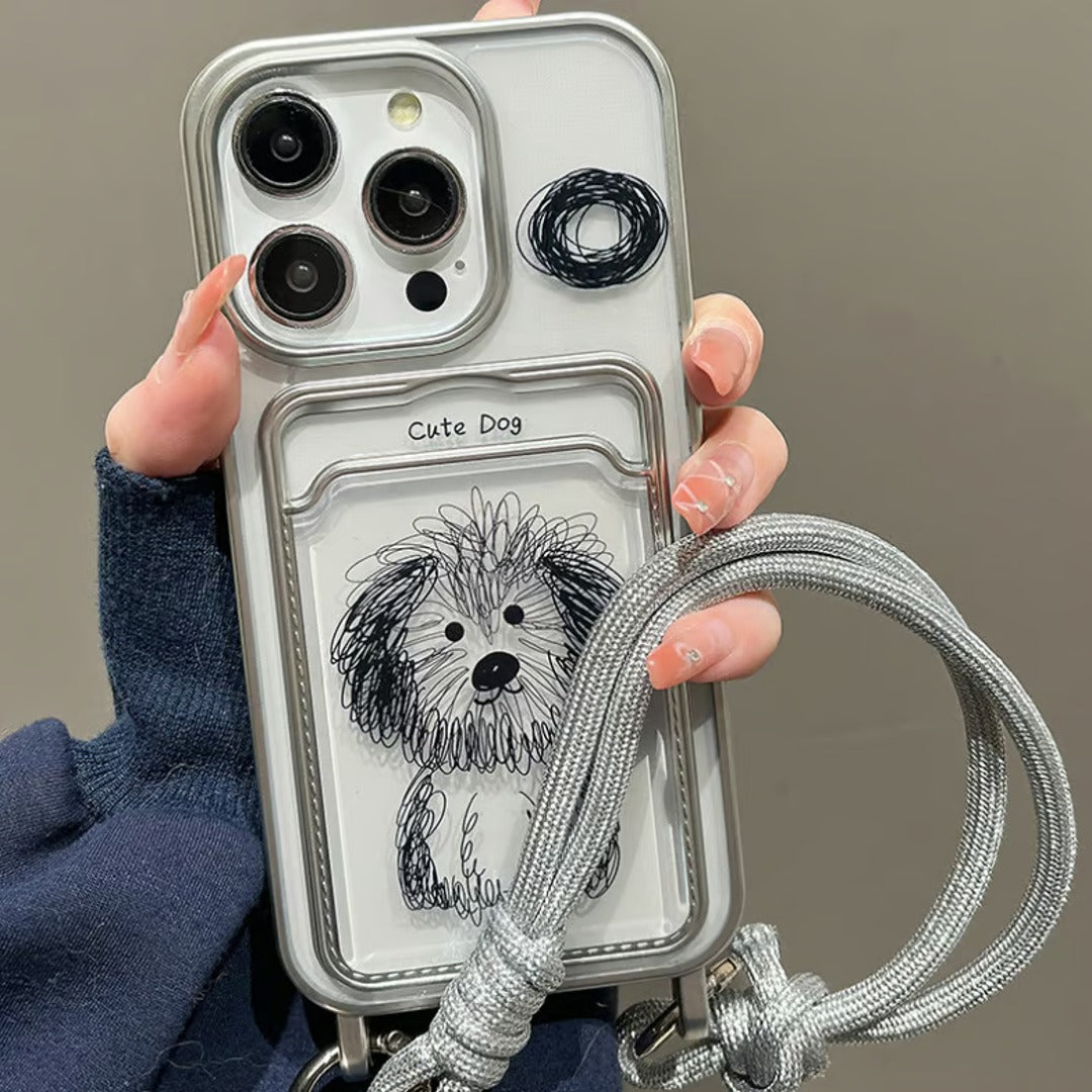 Peeperly Luxury Puppy Design Strap Case – No Color