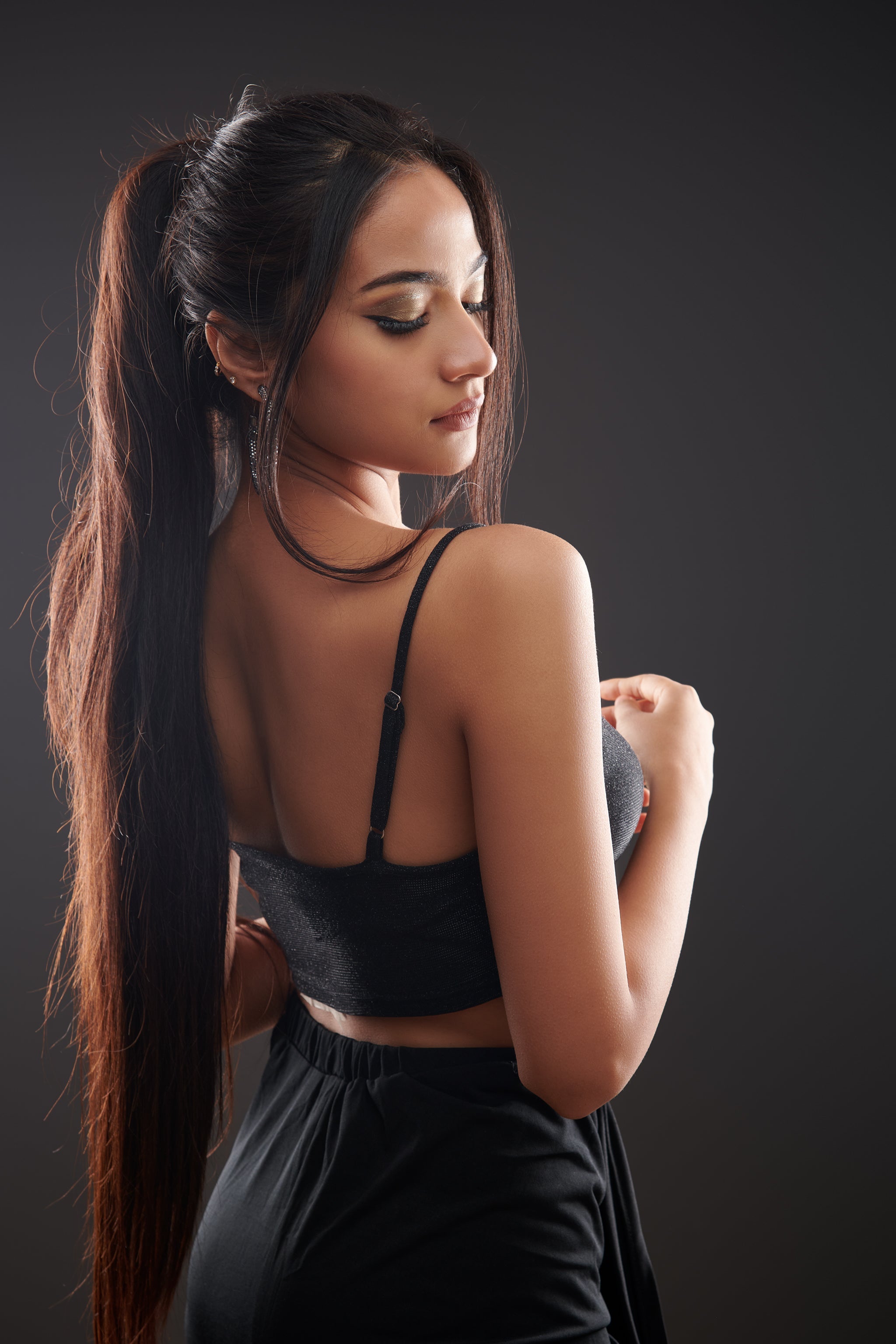 Glam Black Shimmer Top