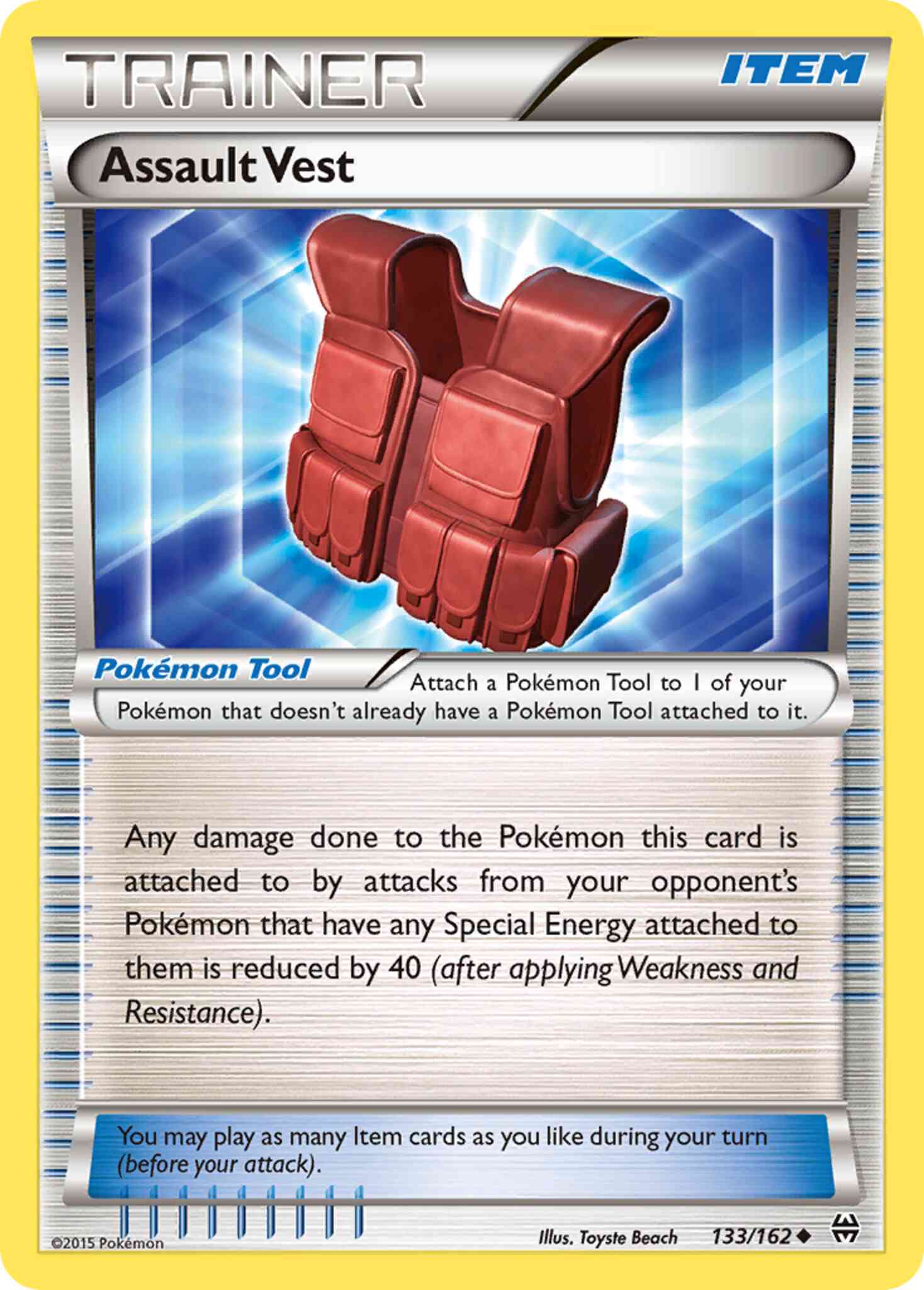 Uncommon xy8-133 non-holo – Pokémon Assault Vest - 133/162 - Uncommon [xy8-133] [Non-Holo]