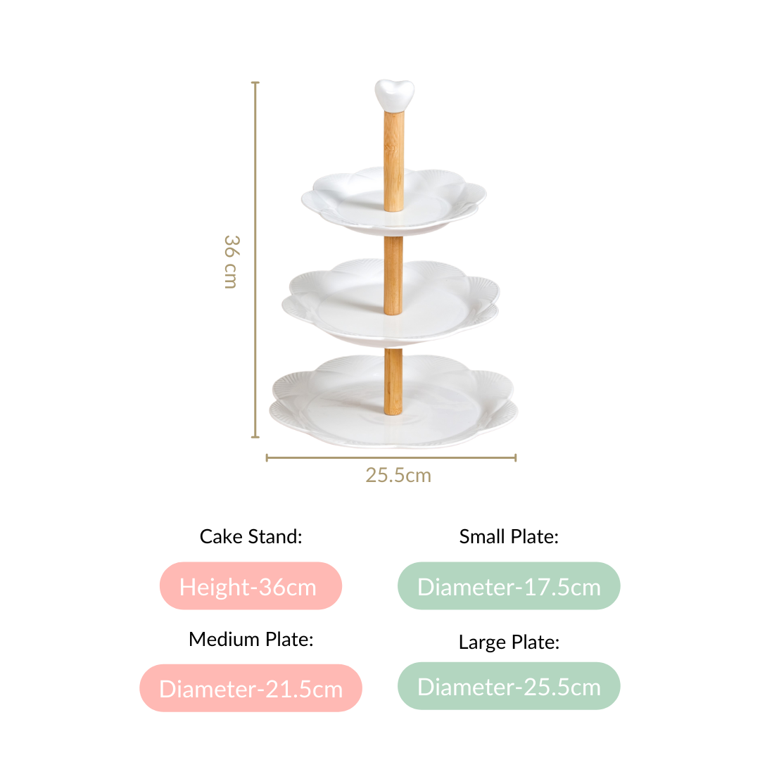 Nestasia Blanca White Ceramic 3 Tier Cake Stand - view 4