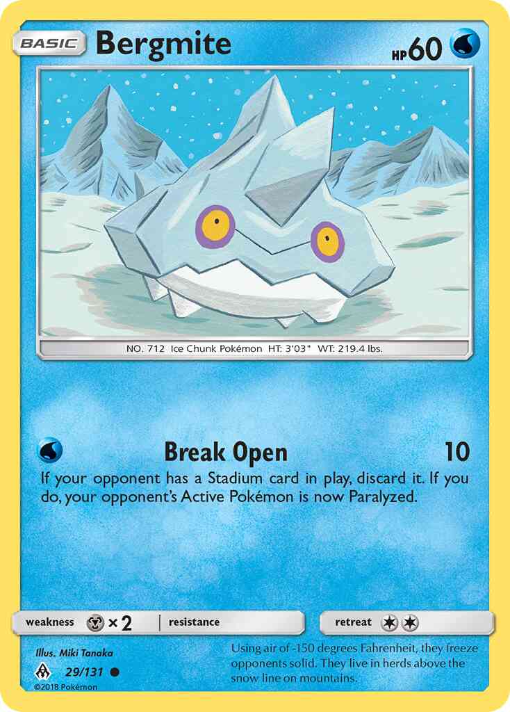 Common sm6-29 non-holo – Pokémon Bergmite - 29/131 - Common [sm6-29] [Non-Holo]