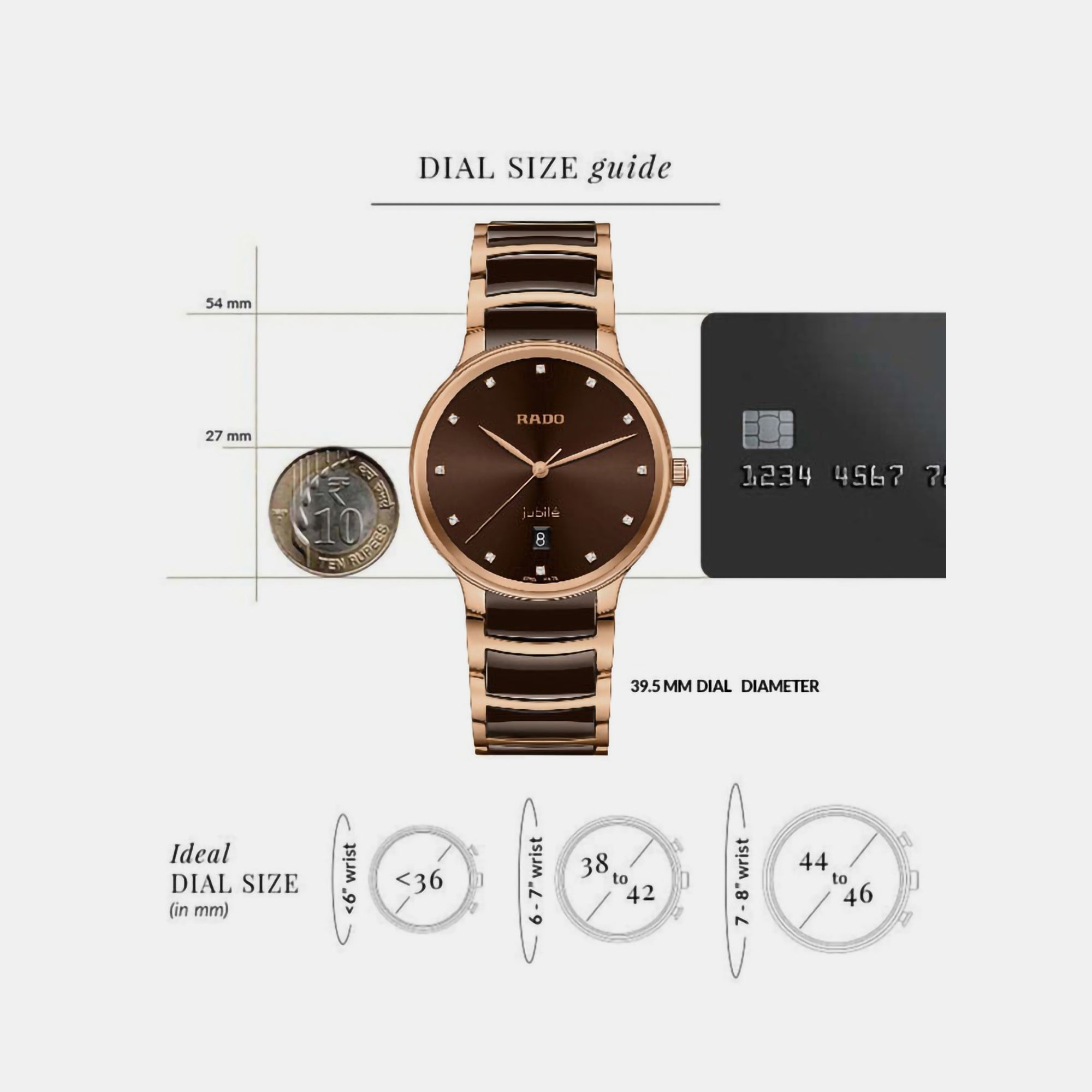 Rado Centrix Unisex Quartz Brown Dial Analog Ceramic Watch R30023732 - view 6