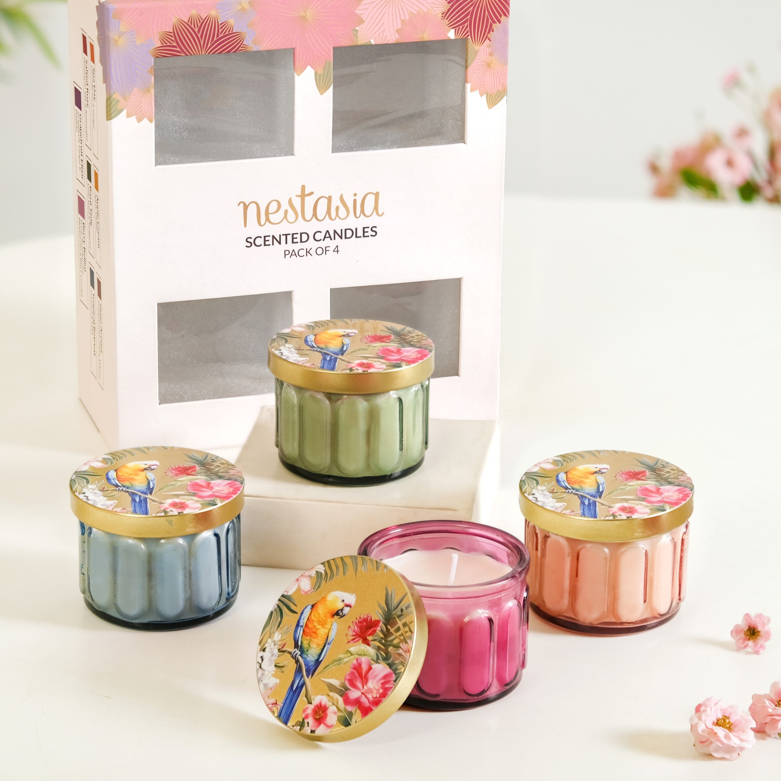 Nestasia Tropical Wellness Scented Candle Set Of 4