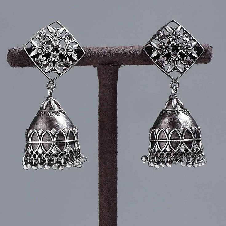 WHITE RIVER STORIES Antique Finish Oxidised German Silver Earrings 38 - view 2