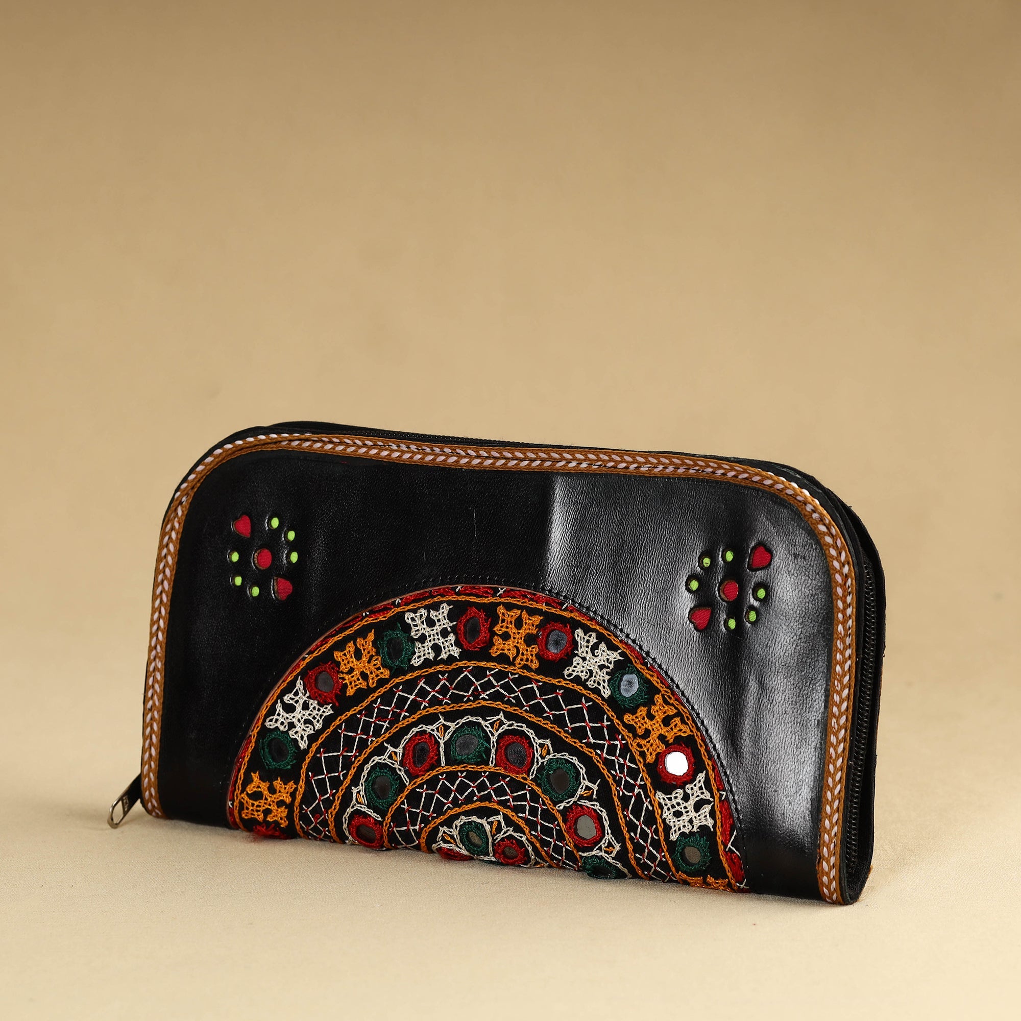 ANCHAL BIJLANI PATHUBHAI Black - Kutch Embroidery Cotton Handmade Leather Wallet 30 - view 2