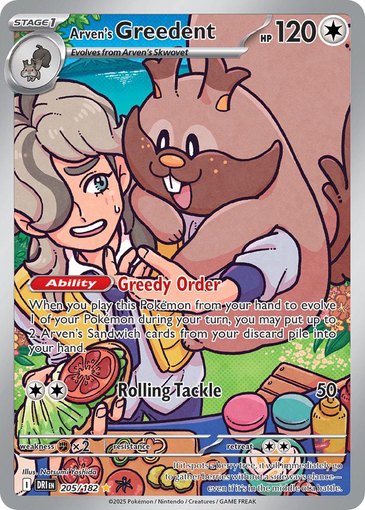 Illustration rare sv10-205 – Pokémon Arven's Greedent - 205/182 - Illustration Rare [sv10-205] [Ultra]