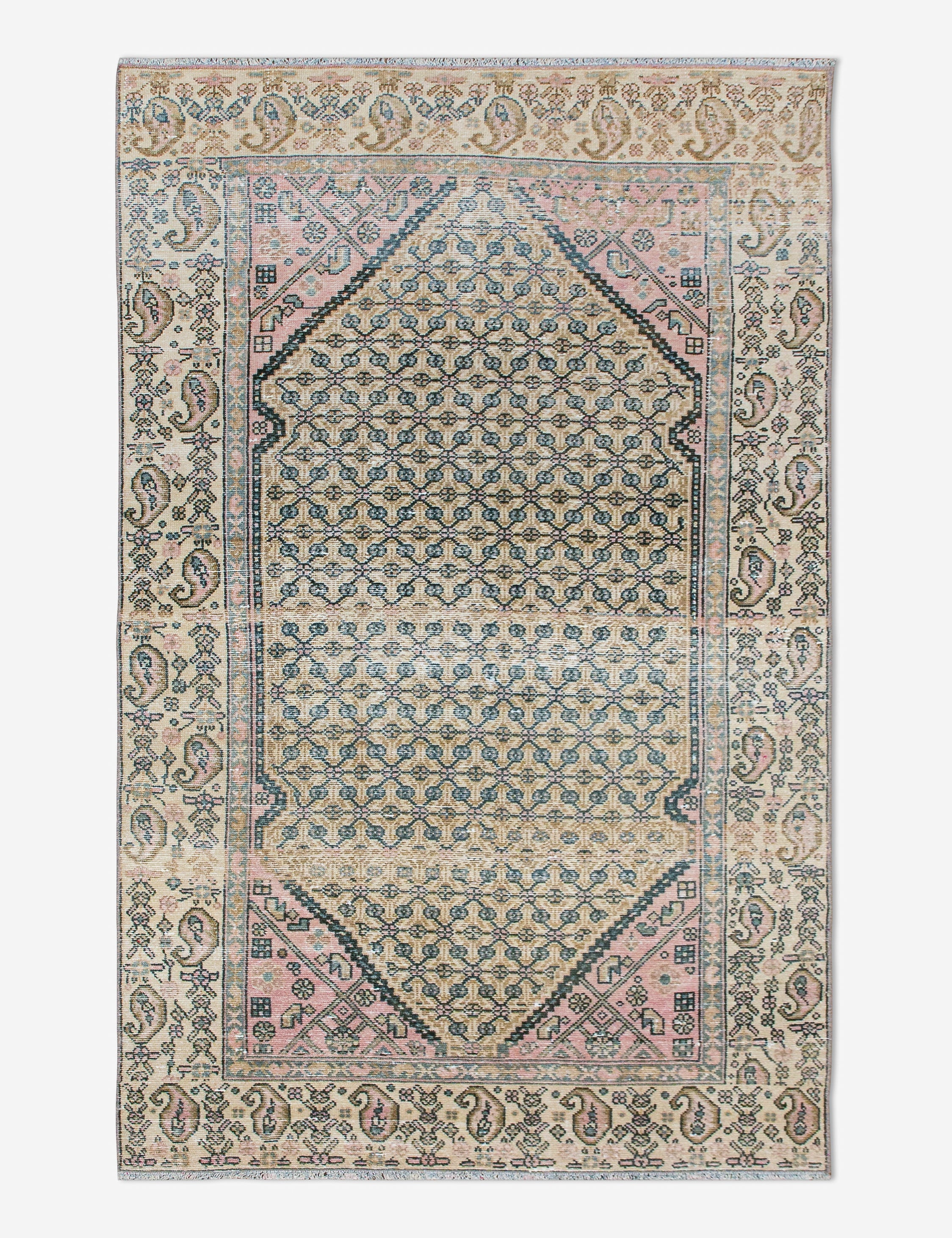 Lulu and Georgia Vintage Turkish Hand-Knotted Wool Rug No. 449, 3'10" x 6'7"
