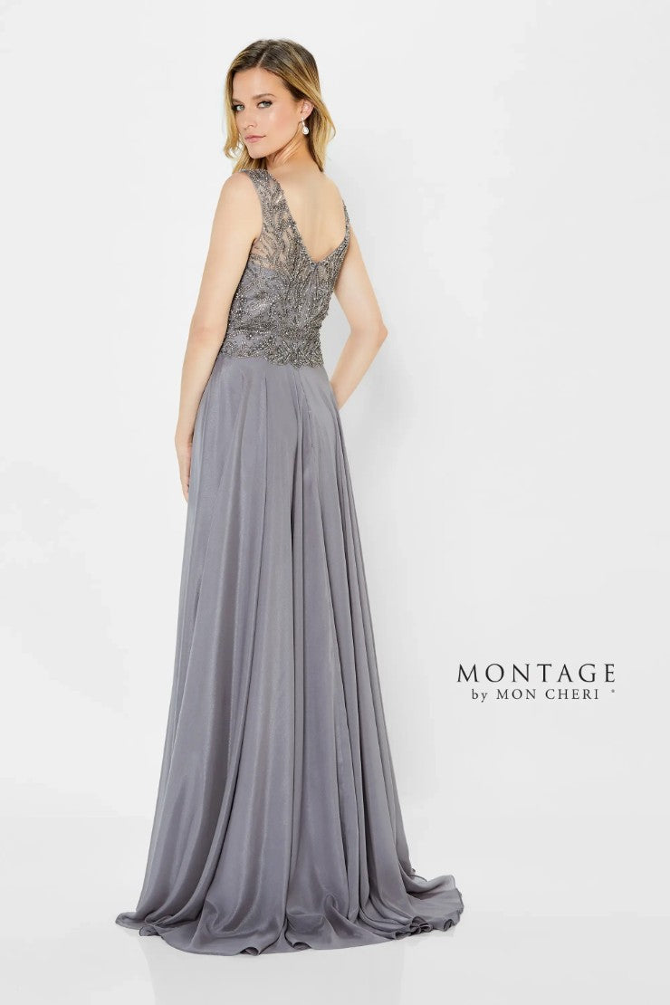 Montage 122907 Long Beaded A Line Formal Dress - view 2
