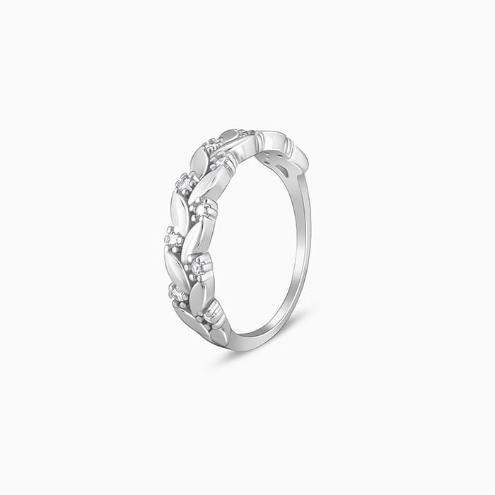 GIVA Jewellery Silver Woven Leaf Ring - view 4