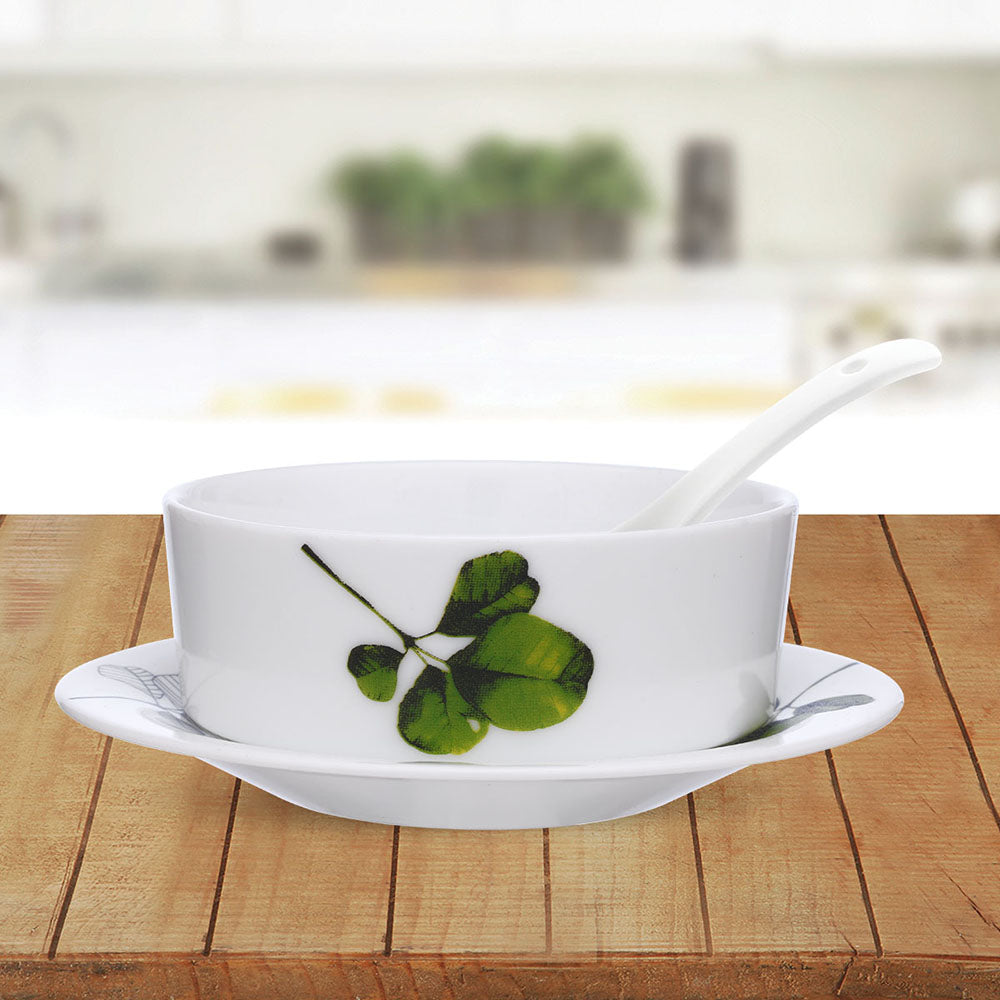 My Borosil Larah by Borosil Oval Soup Bowl w Saucer Set