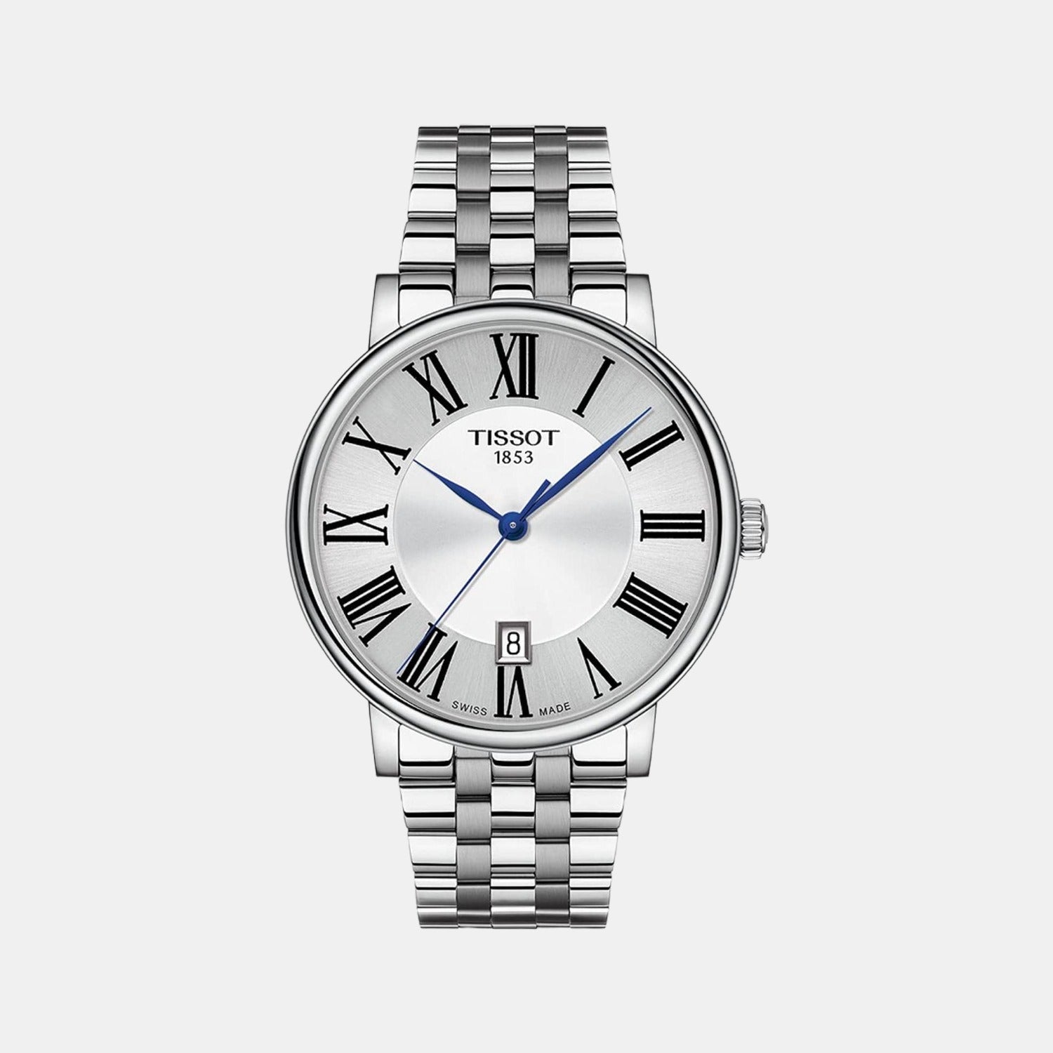 Tissot Carson Men Quartz Silver Dial Analog Stainless Steel Watch T1224101103300