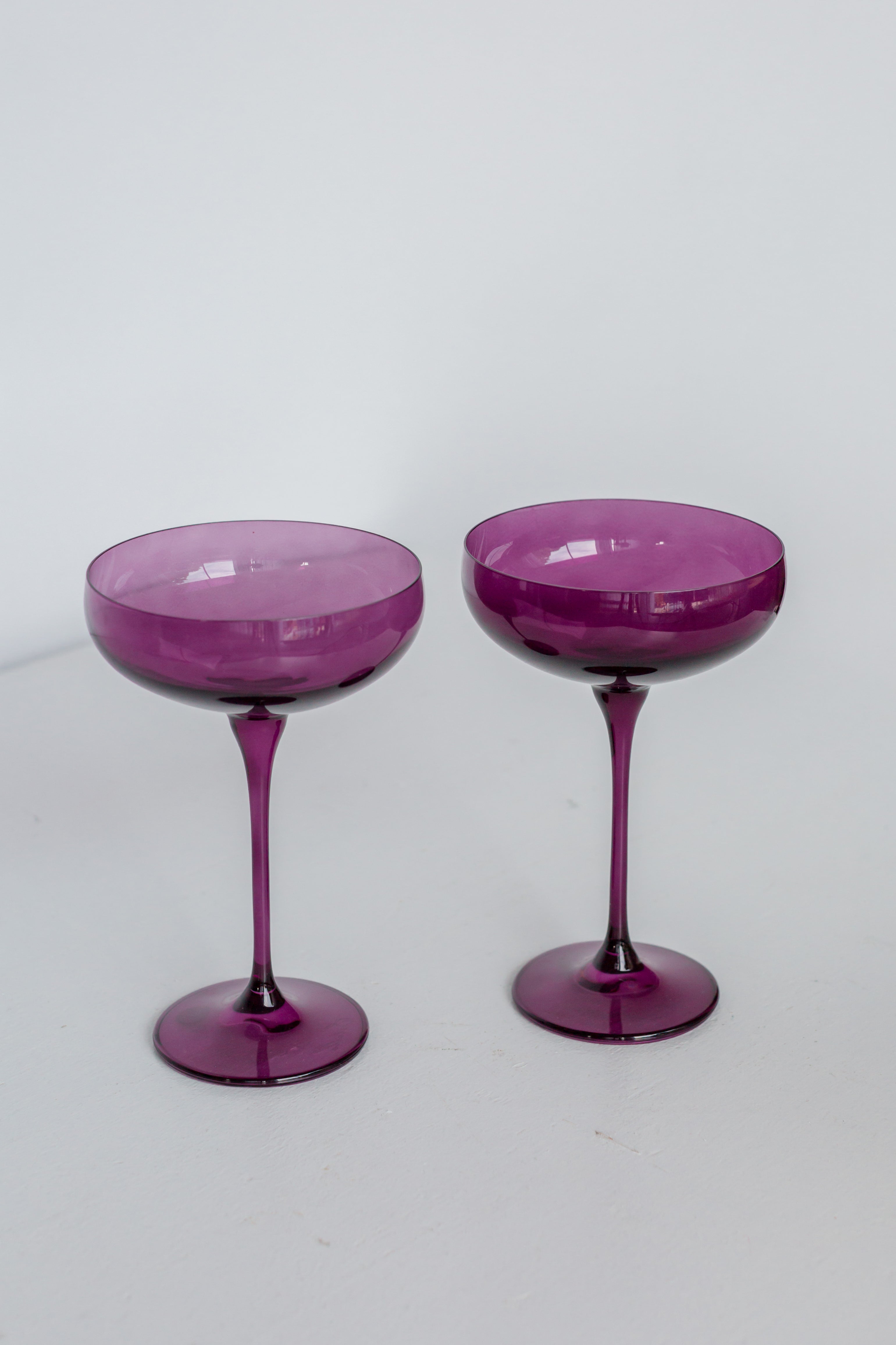 Estelle Colored Glass Estelle Colored Champagne Coupe Stemware - Set of 2 {Amethyst} - view 2