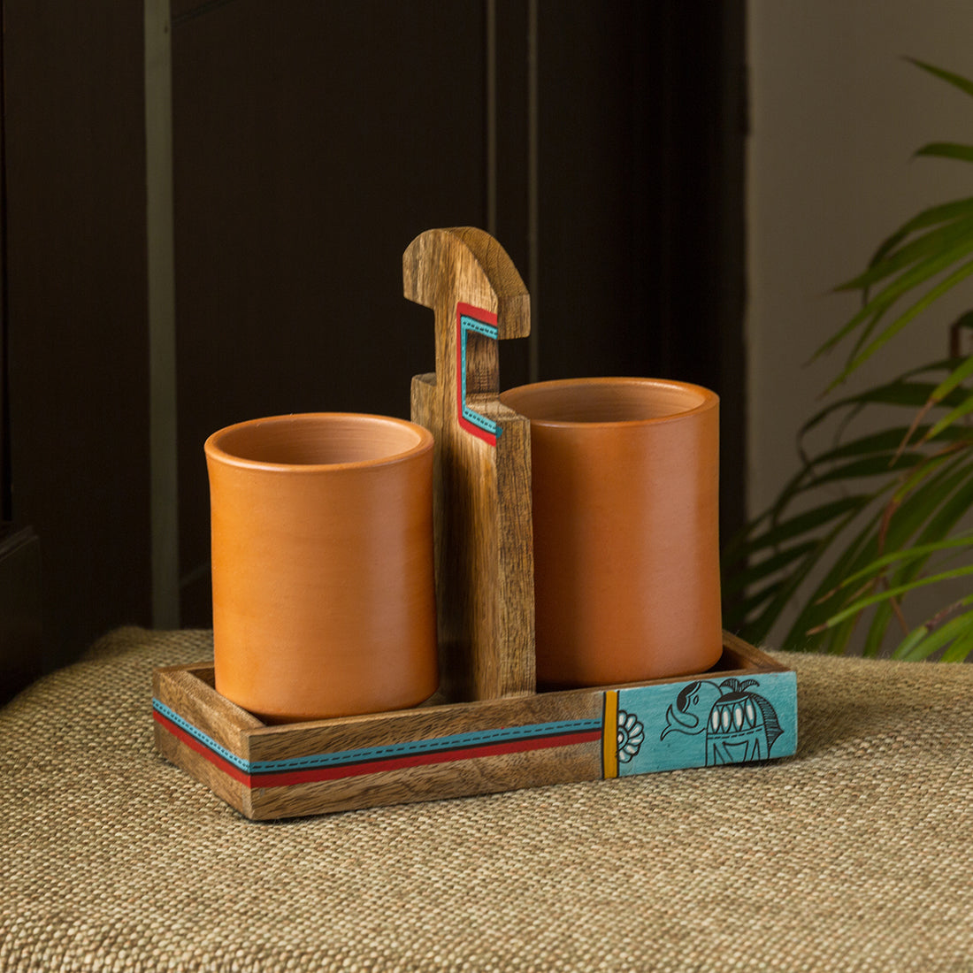 Handmade coffee tea – EXCLUSIVELANE 'Earthen Elephant' Handmade Coffee & Tea Glasses Set In Terracotta With Tray (Set of 2, 270 ML)