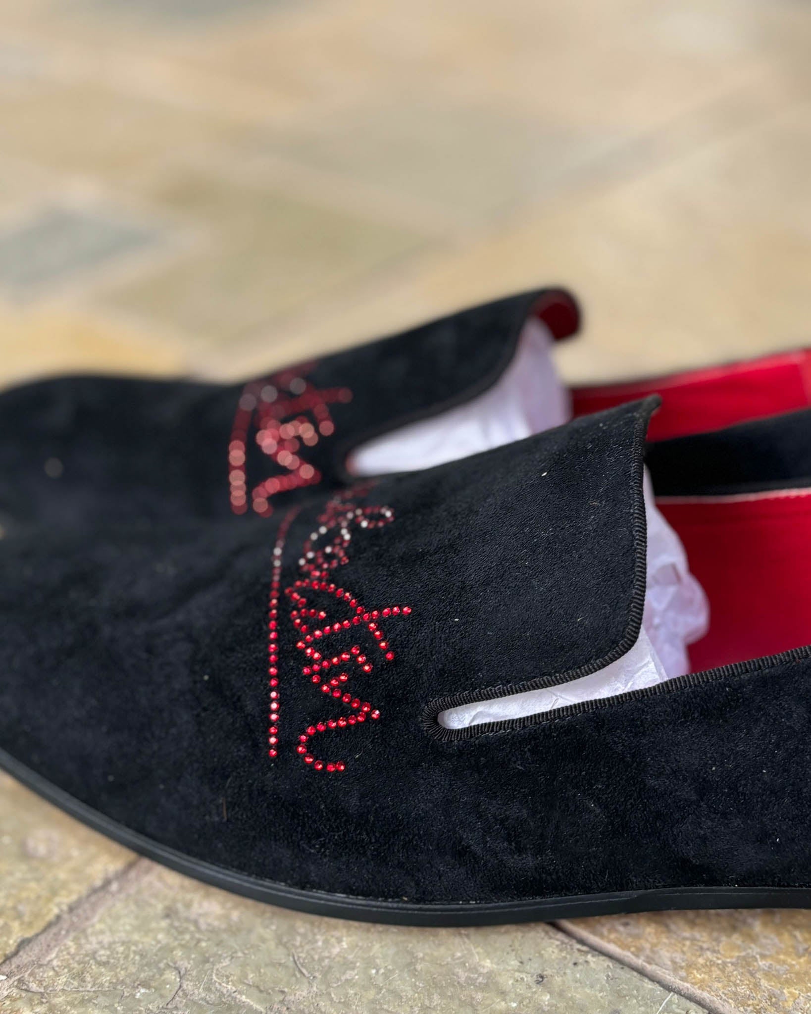 Christian Louboutin Black Dandelion Strass Loafers - view 2