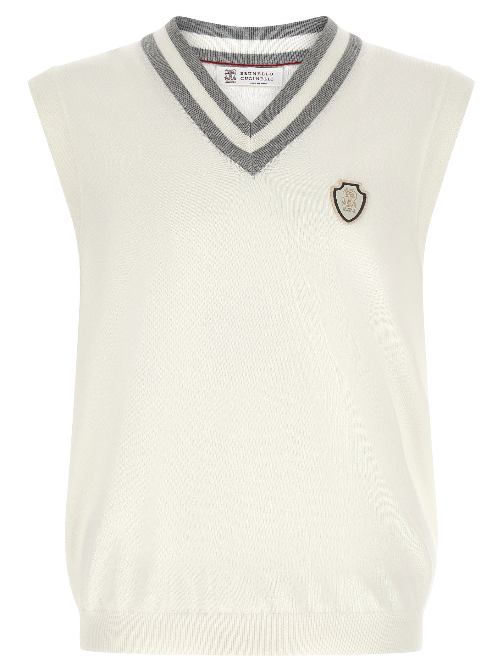 Brunello Cucinelli Logo Patch Vest – 100% cotton