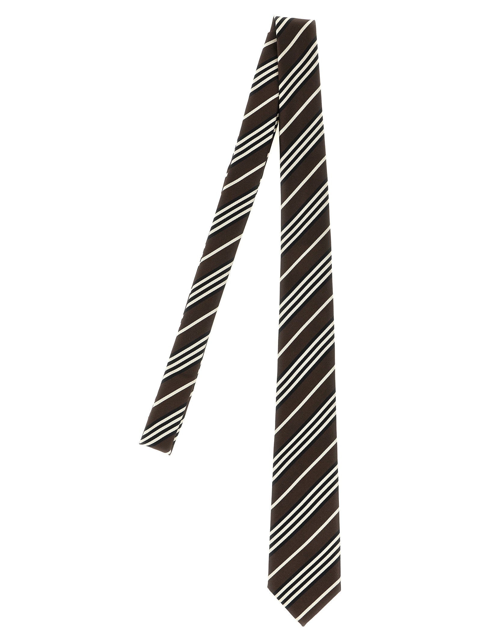 Saint Laurent Diagonal Striped Tie – 100% silk