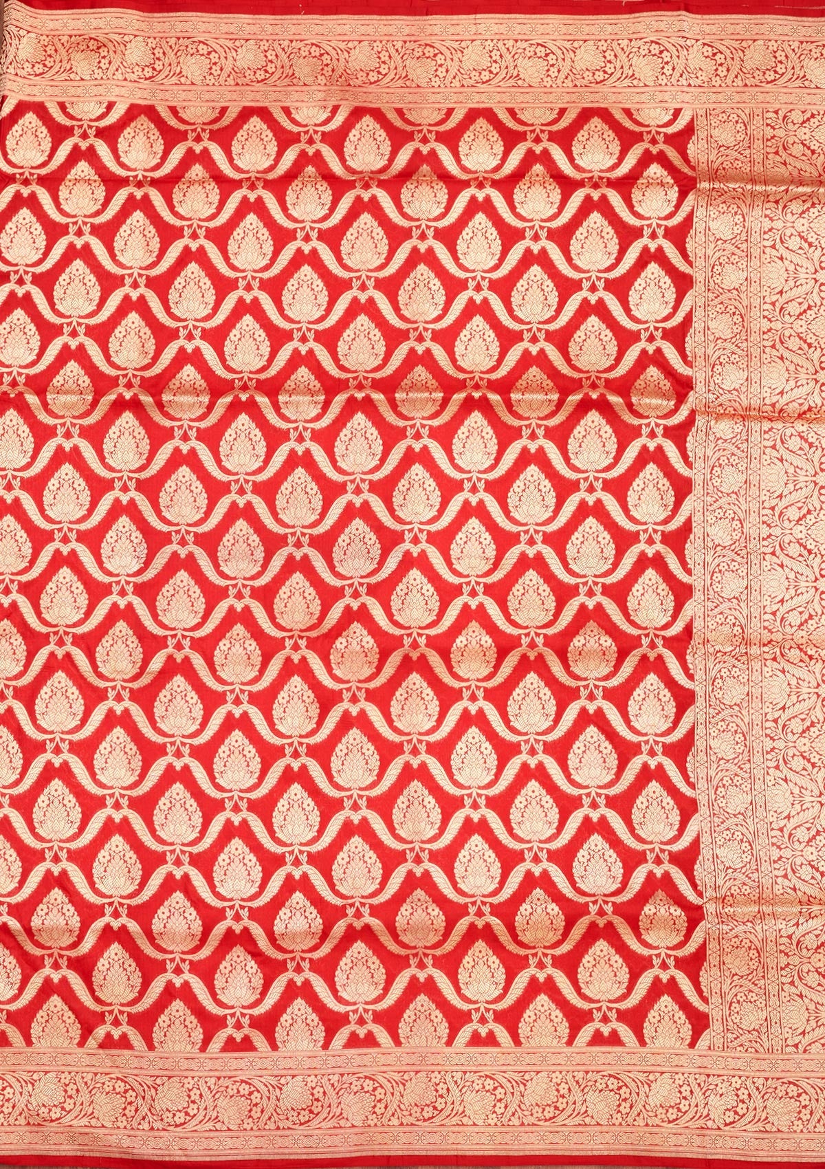 Koskii Red Zariwork Pure Silk Saree – Women's - view 6
