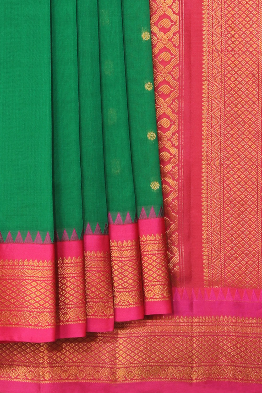 Kalanjali Gadwal Green Saree – Women's