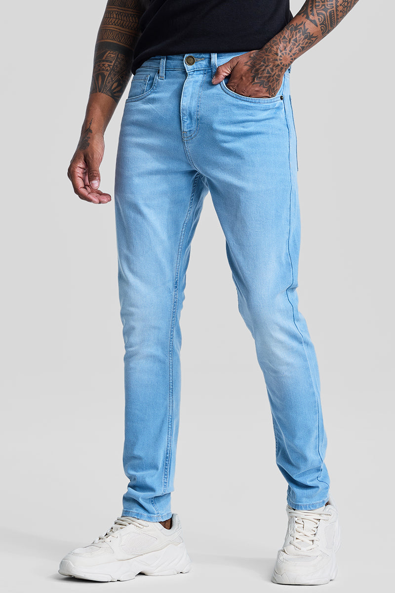 SNITCH Light Blue Tapered Fit Jeans