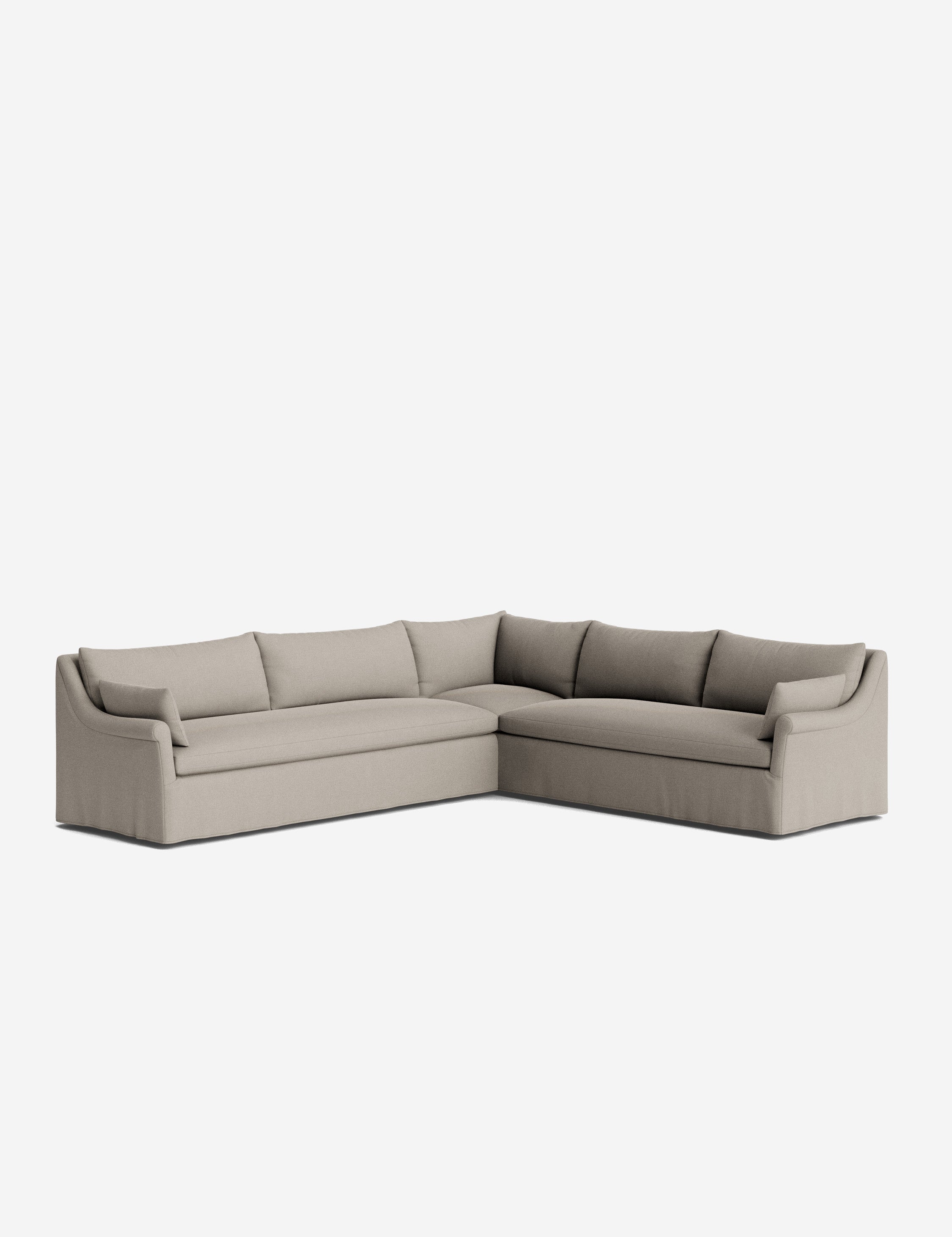 Lulu and Georgia Portola Rolled Arm Slipcover Corner Sectional Sofa - view 109