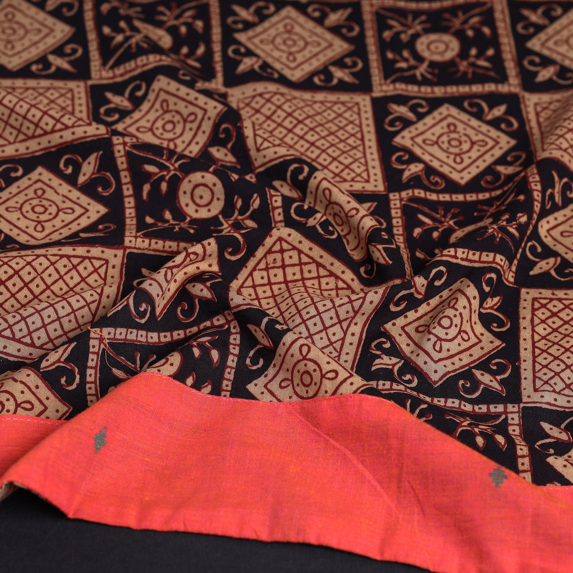 NOORI BAZAR Black - Bagh Block Printed Cotton Blouse Piece - view 2