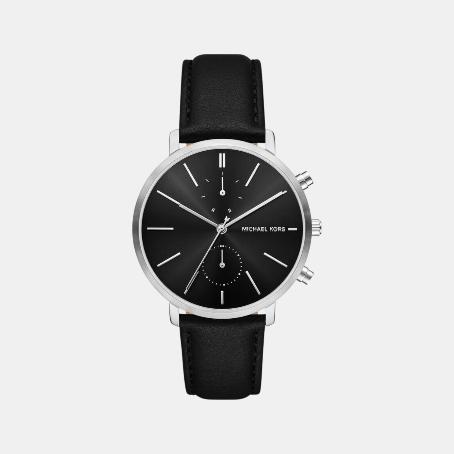 Michael Kors Blake Men Quartz Black Dial Chronograph Leather Watch MK9208