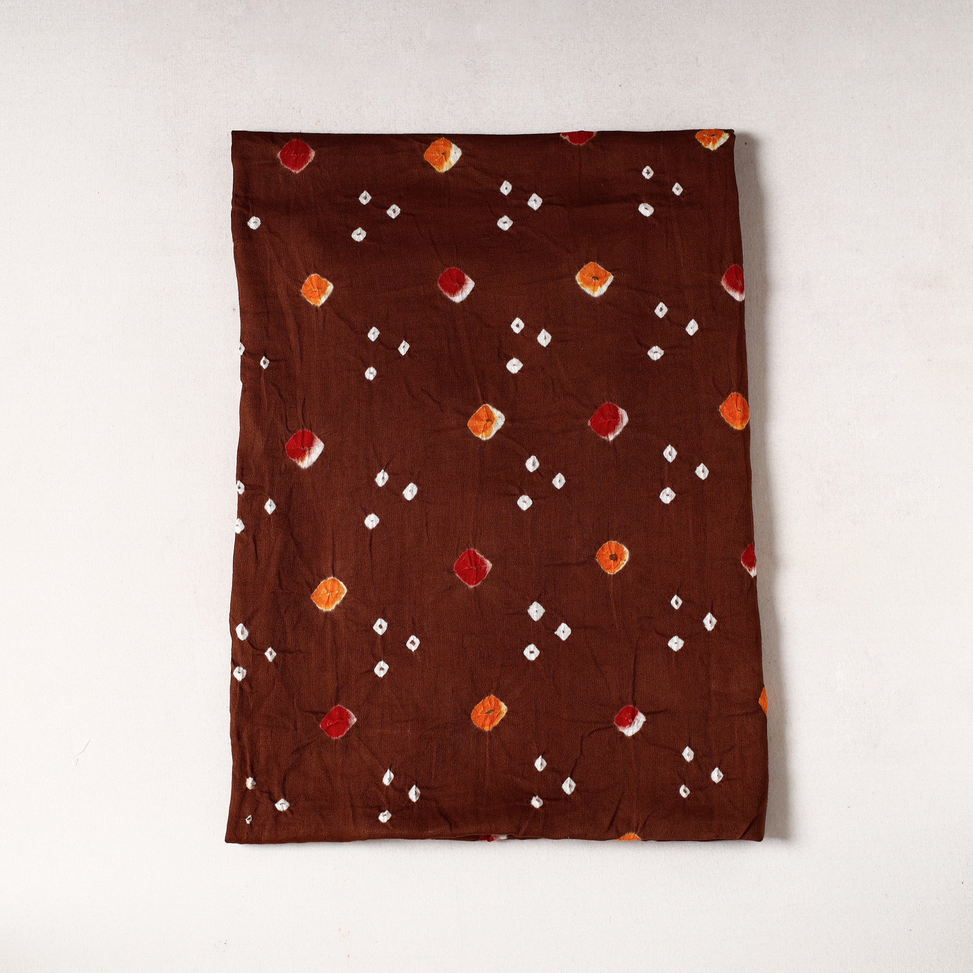 KACHCHH JI CHHAAP Brown - Kutch Bandhani Tie-Dye Cotton Precut Fabric (0.8 meter) 14