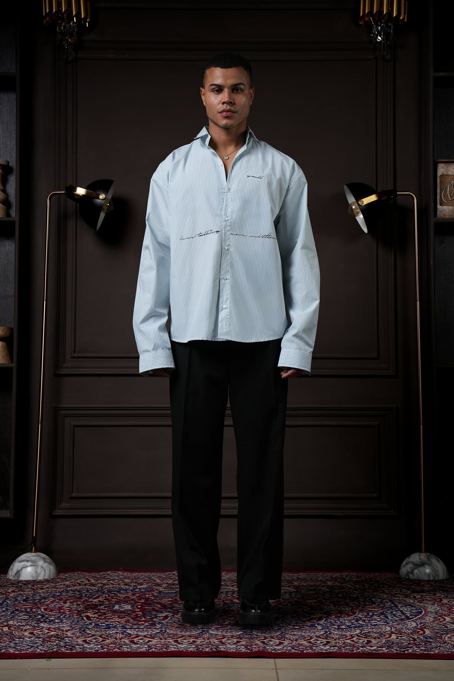 Y*all Talk in Line - Pinstripe Shirt - view 3