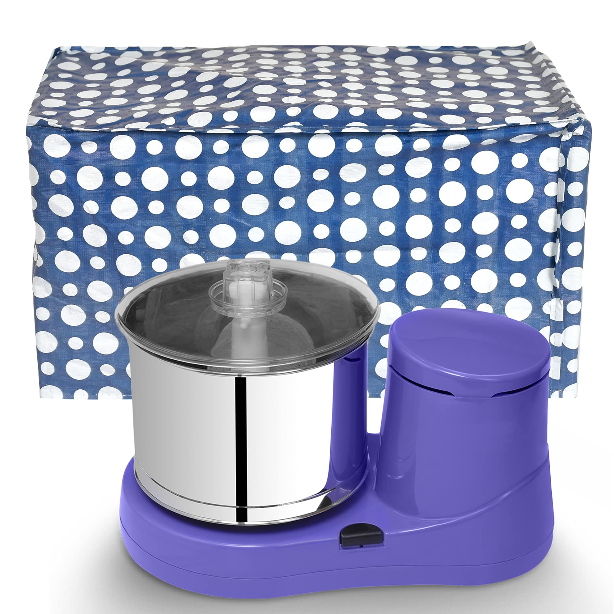 Heart Home Dot Printed PVC Mixer Grinder Cover (Blue & White)-HS43HEARTH25700 - view 3