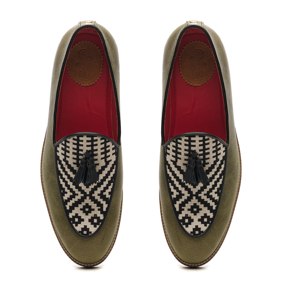 Banjaaran India Texo Loafers Men – Olive - view 2