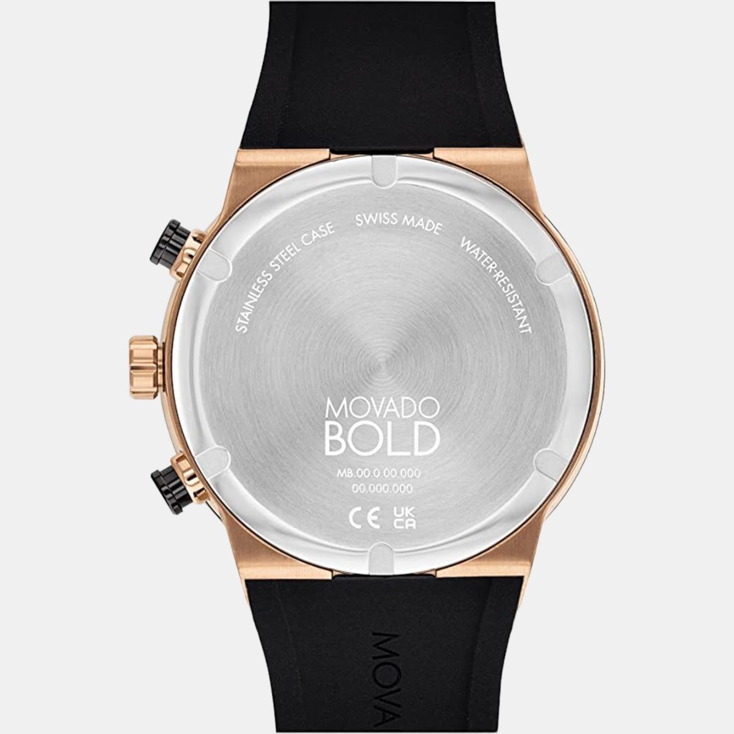 Movado Bold Fusion Men Quartz Rose Gold Dial Chronograph Silicone Watch 3600854 - view 3
