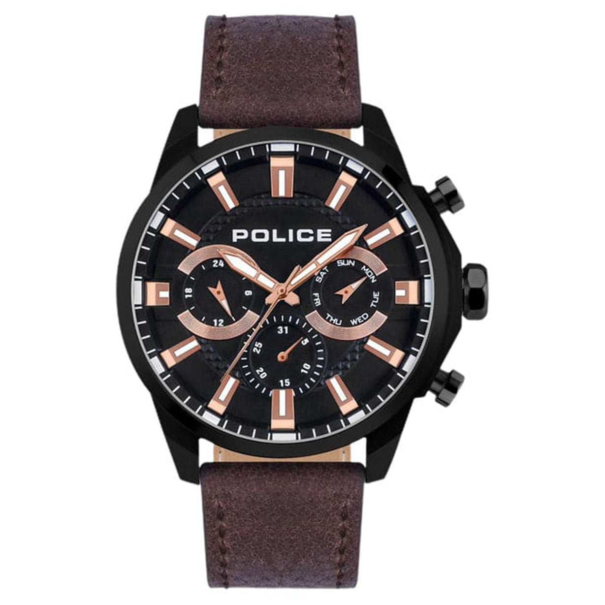 Police Menelik Black Dial