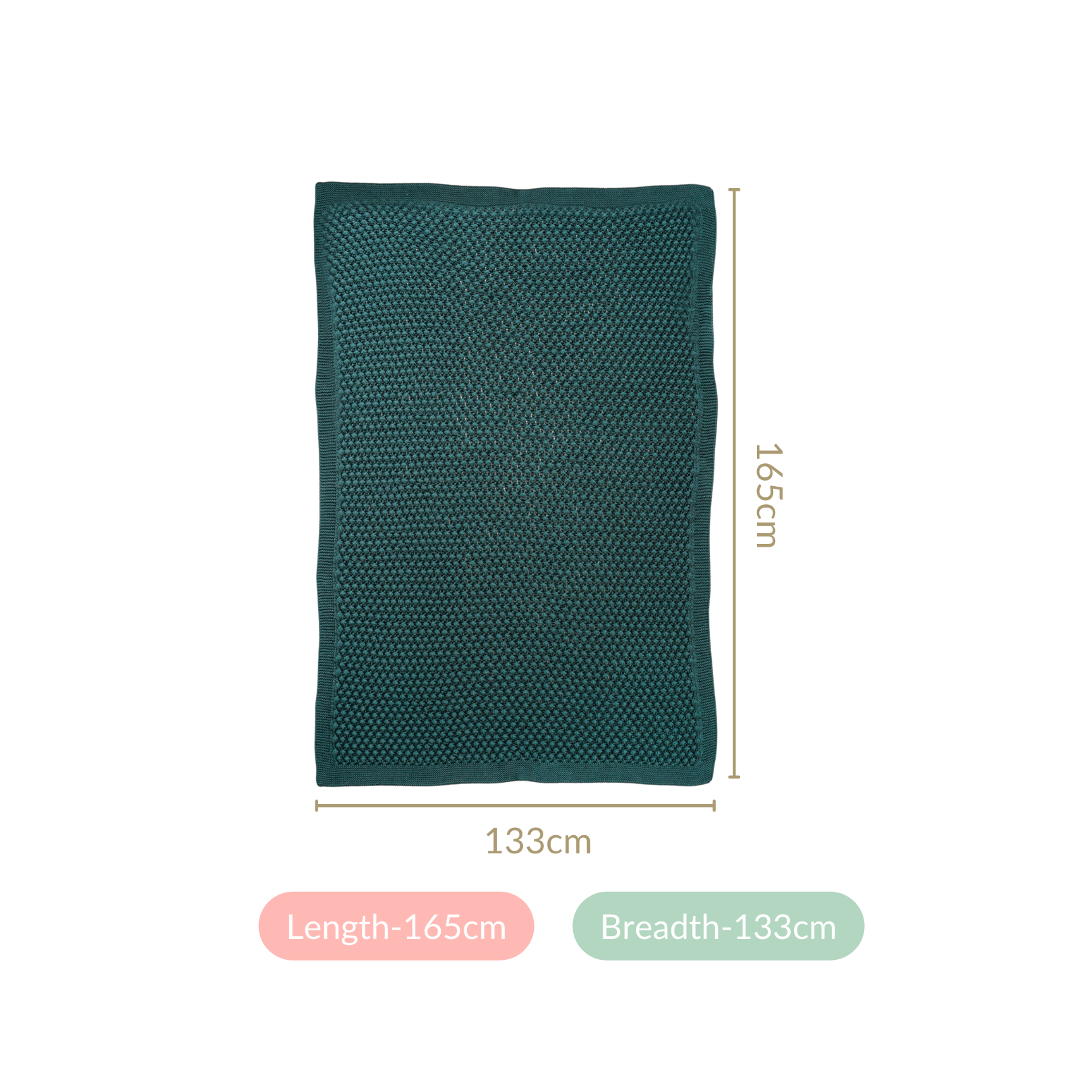 Nestasia Green Cable Knitted Pure Cotton Soft Throw Blanket - view 4