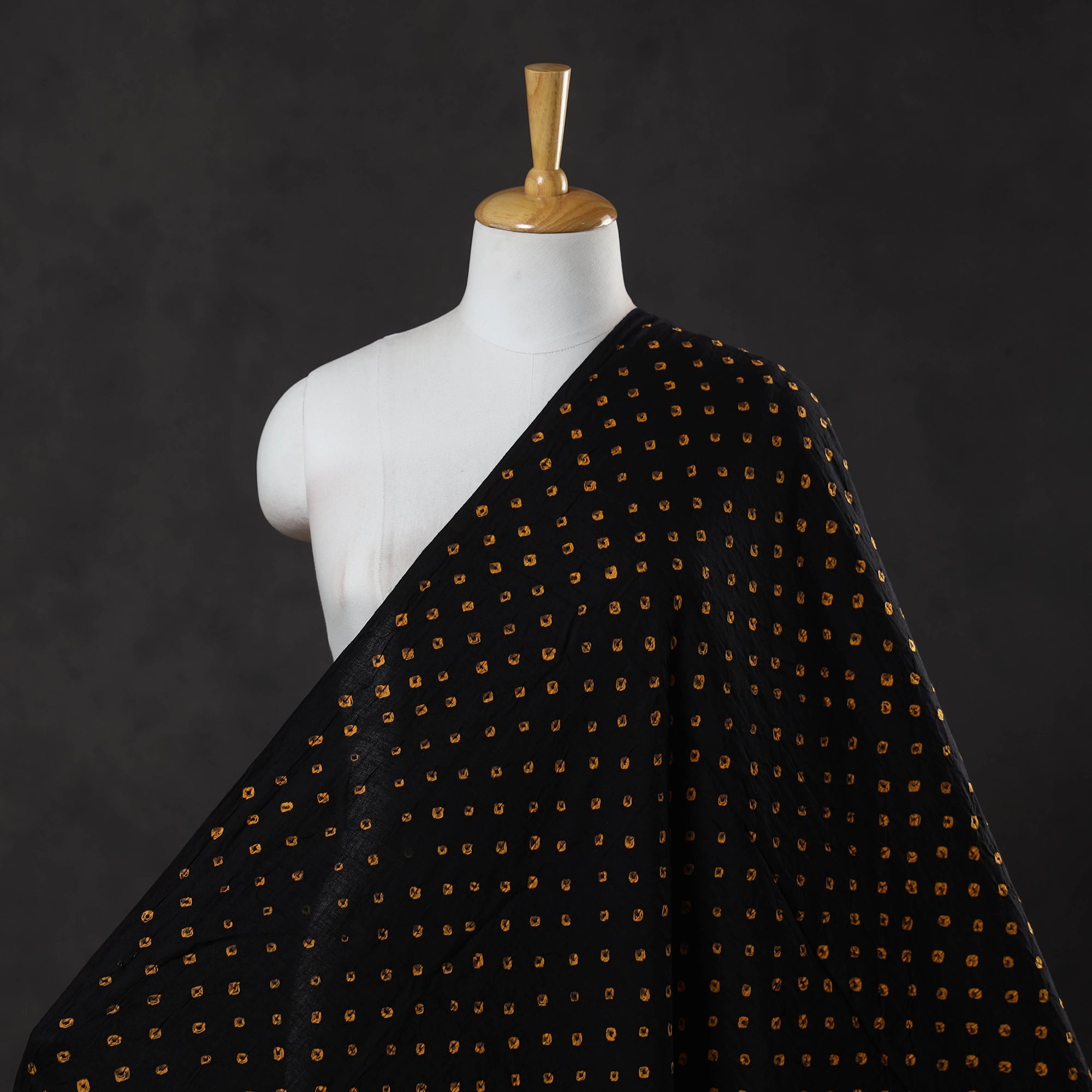 KACHCHH JI CHHAAP Black - Kutch Tie-Dye Cotton Bandhani Fabric 15 - view 2
