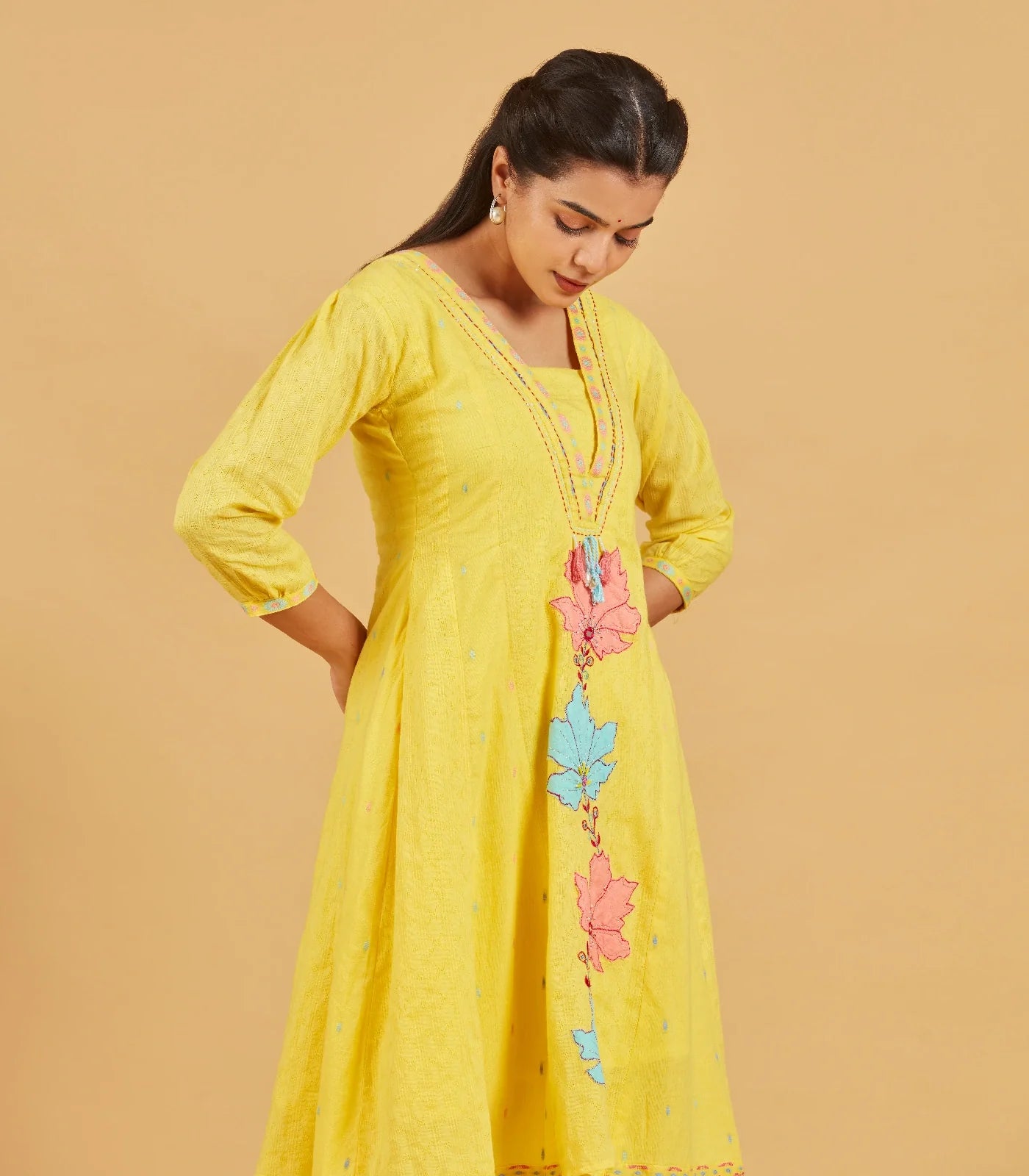 RmKV Sunshine Yellow Short Kurta Set - view 2
